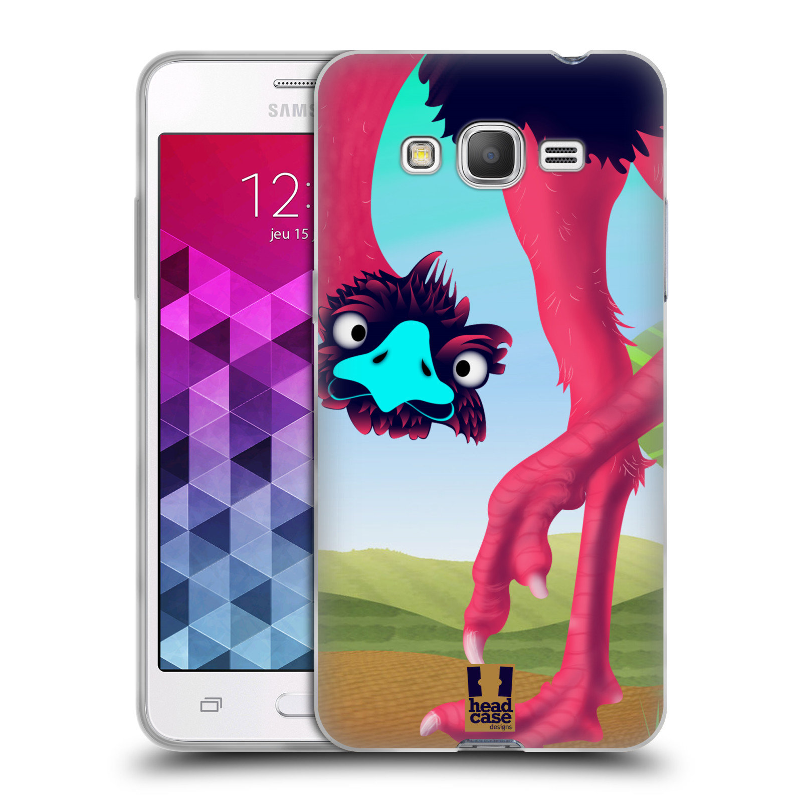 HEAD CASE silikonový obal na mobil Samsung Galaxy GRAND PRIME vzor dlouhé nohy kreslená zvířátka pštros