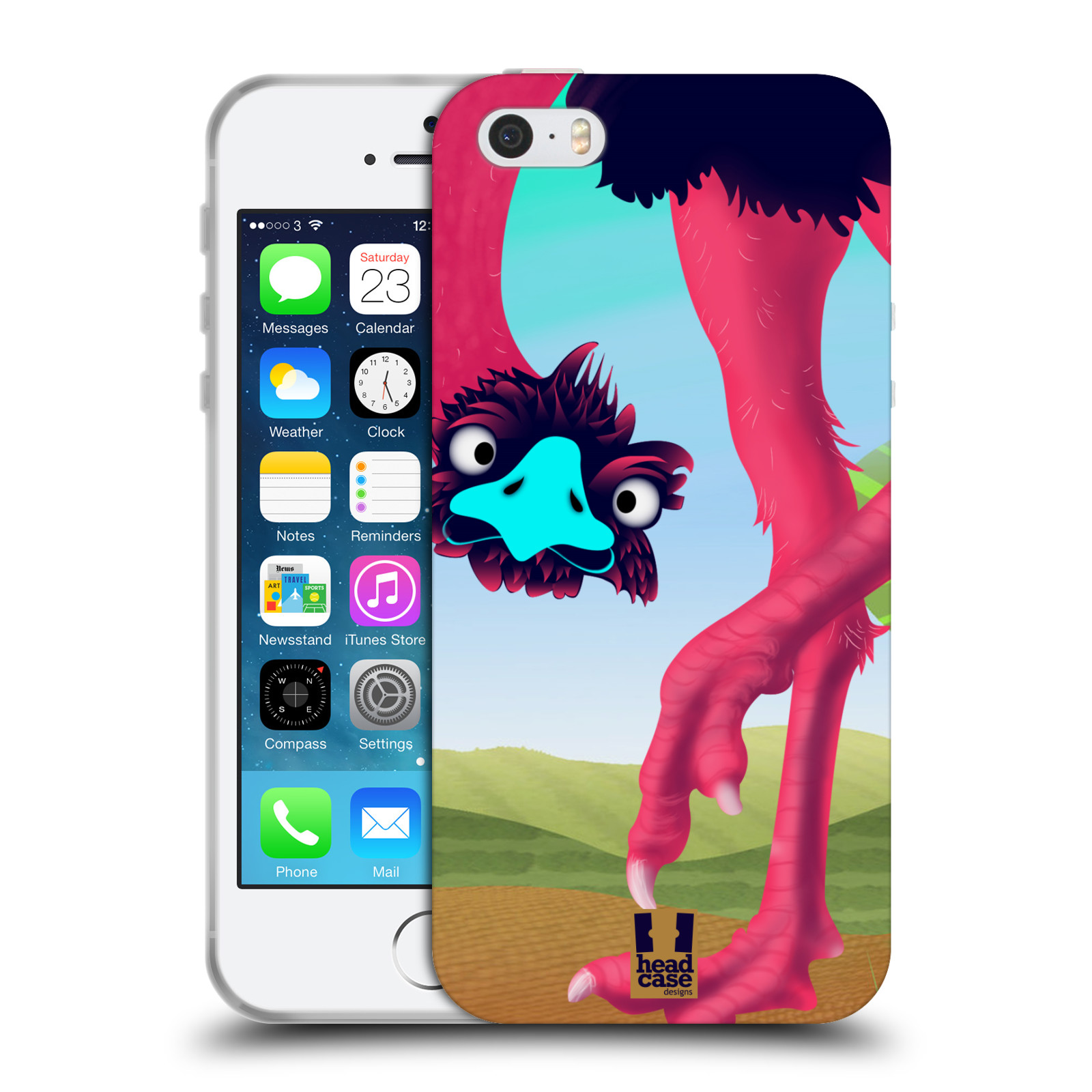HEAD CASE silikonový obal na mobil Apple Iphone 5/5S vzor dlouhé nohy kreslená zvířátka pštros