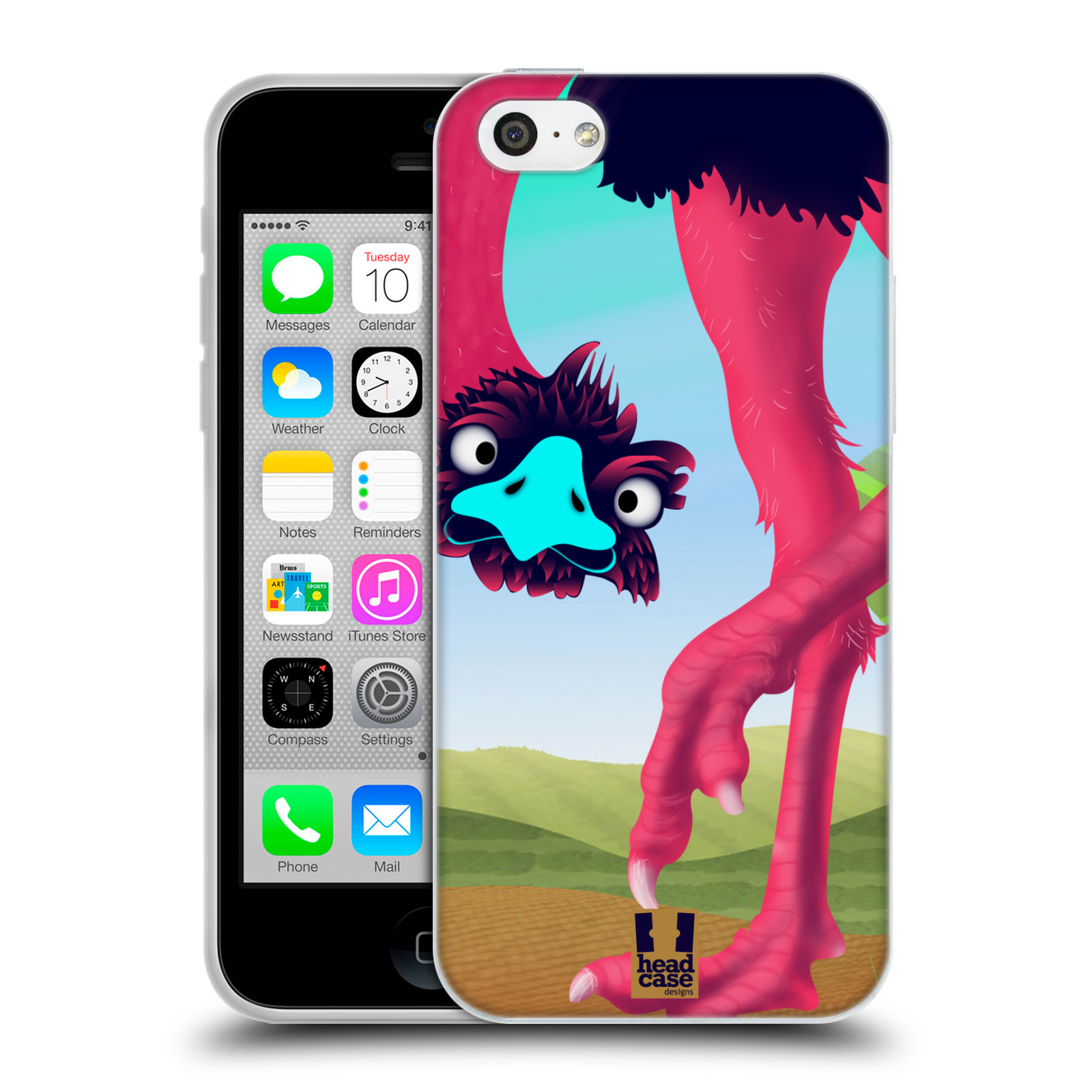 HEAD CASE silikonový obal na mobil Apple Iphone 5C vzor dlouhé nohy kreslená zvířátka pštros