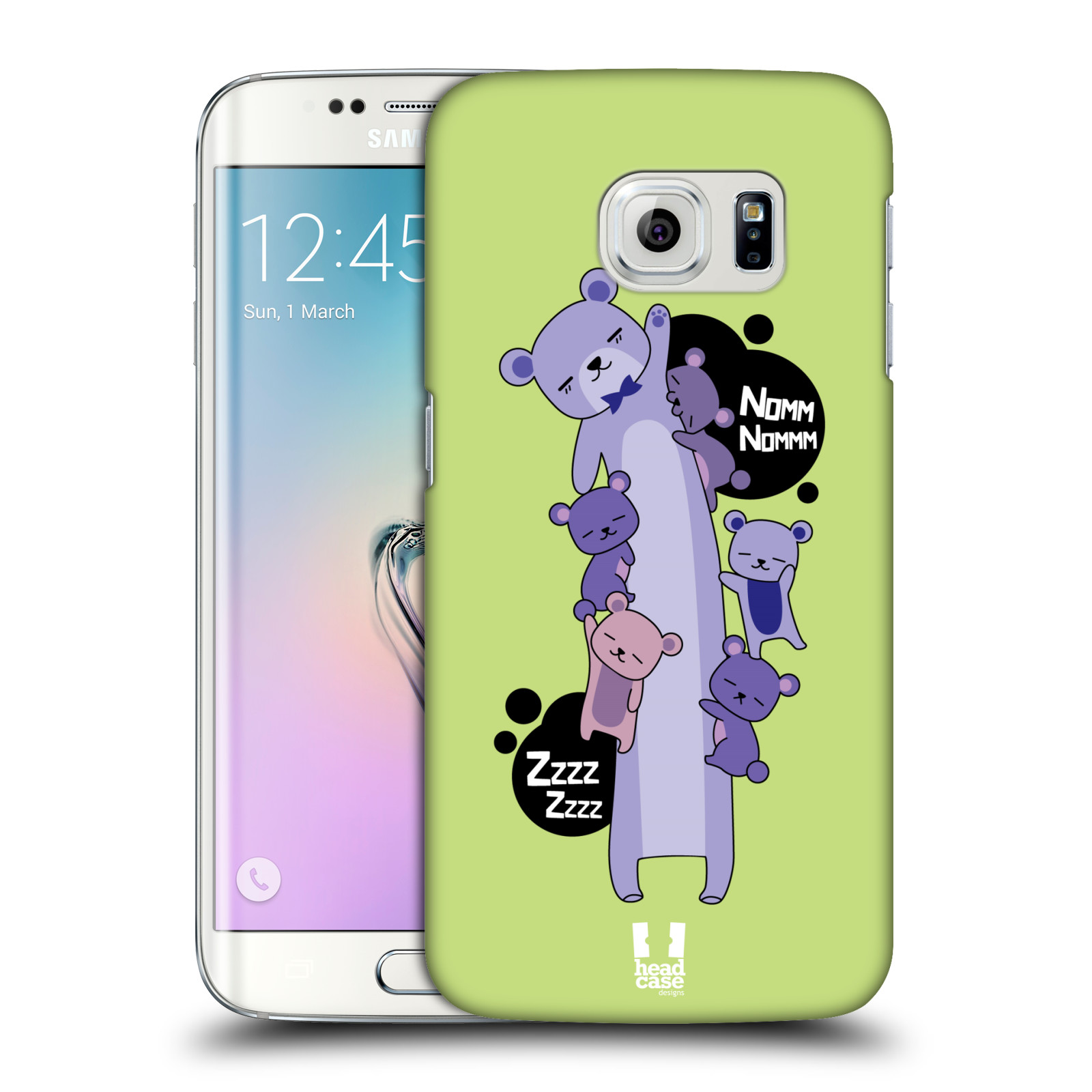 HEAD CASE plastový obal na mobil SAMSUNG Galaxy S6 EDGE (G9250, G925, G925F) vzor dlouhá zvířátka medvěd zelená