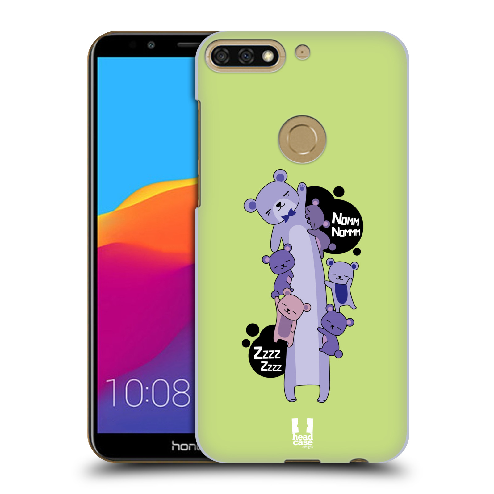 HEAD CASE plastový obal na mobil Honor 7c vzor dlouhá zvířátka medvěd zelená