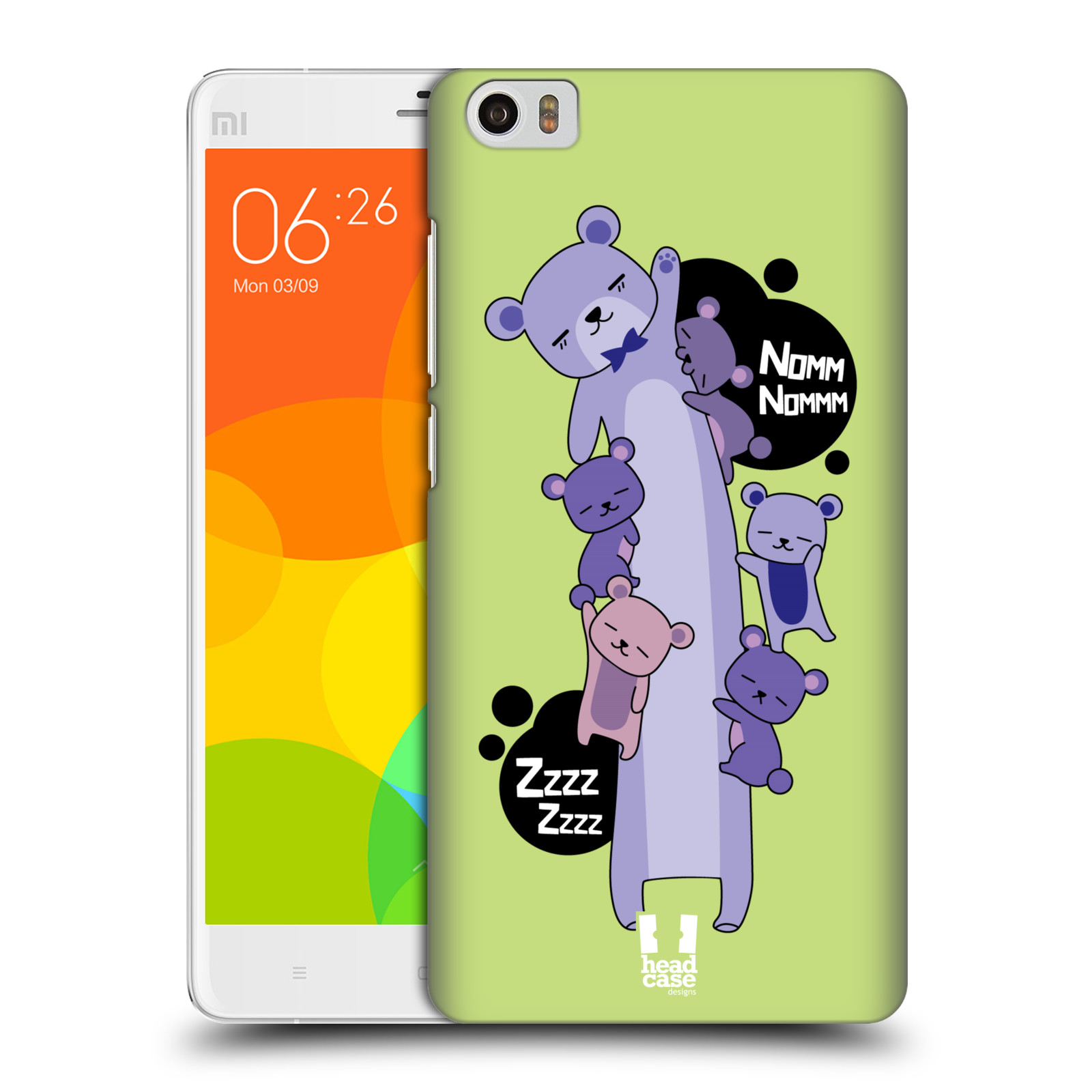 HEAD CASE pevný plastový obal na mobil XIAOMI Mi Note vzor dlouhá zvířátka medvěd zelená
