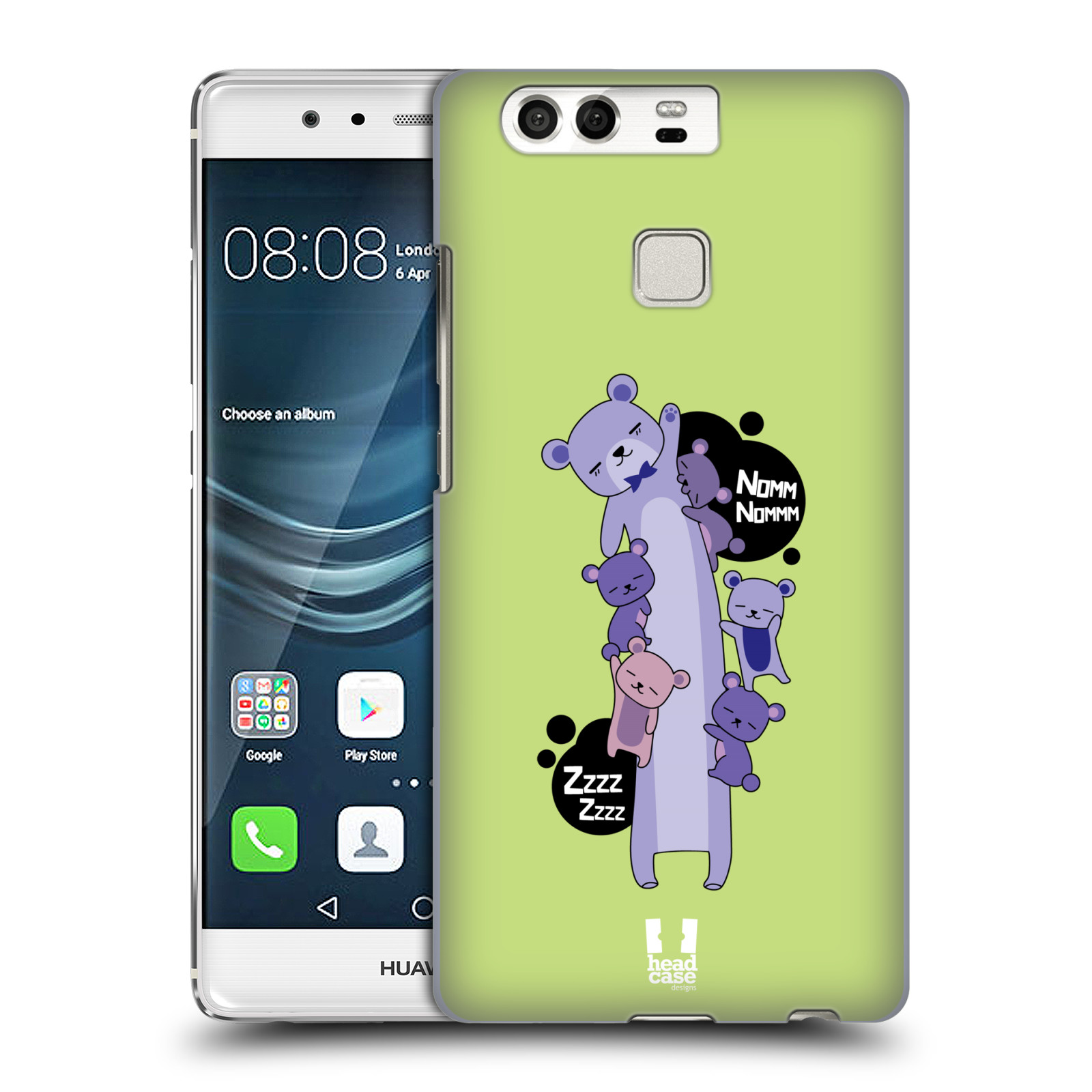 HEAD CASE plastový obal na mobil Huawei P9 / P9 DUAL SIM vzor dlouhá zvířátka medvěd zelená