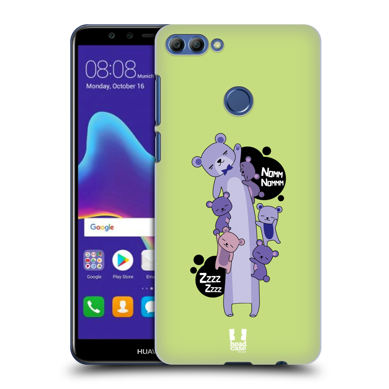HEAD CASE plastový obal na mobil Huawei Y9 2018 vzor dlouhá zvířátka medvěd zelená