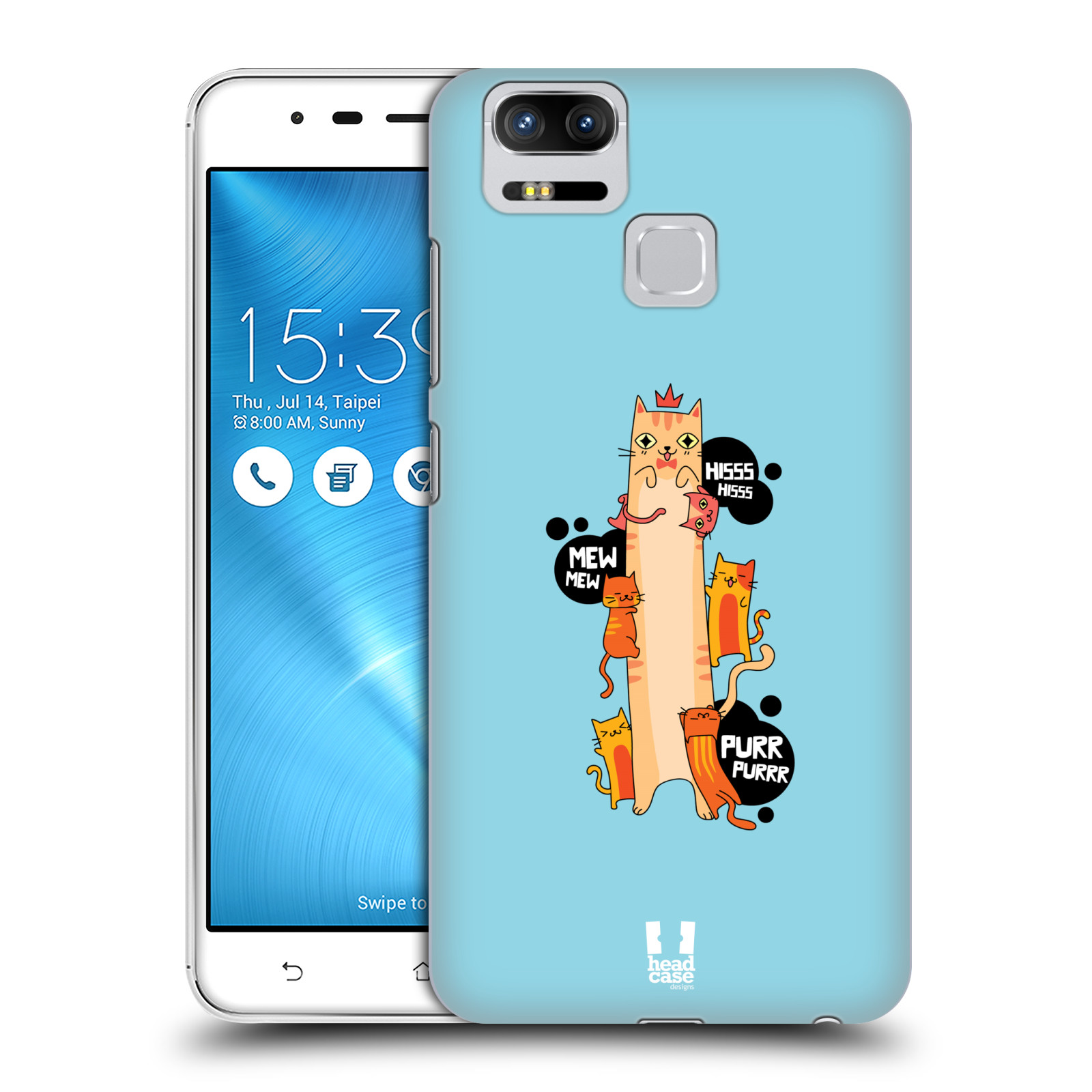 HEAD CASE plastový obal na mobil Asus Zenfone 3 Zoom ZE553KL vzor dlouhá zvířátka kočička modrá