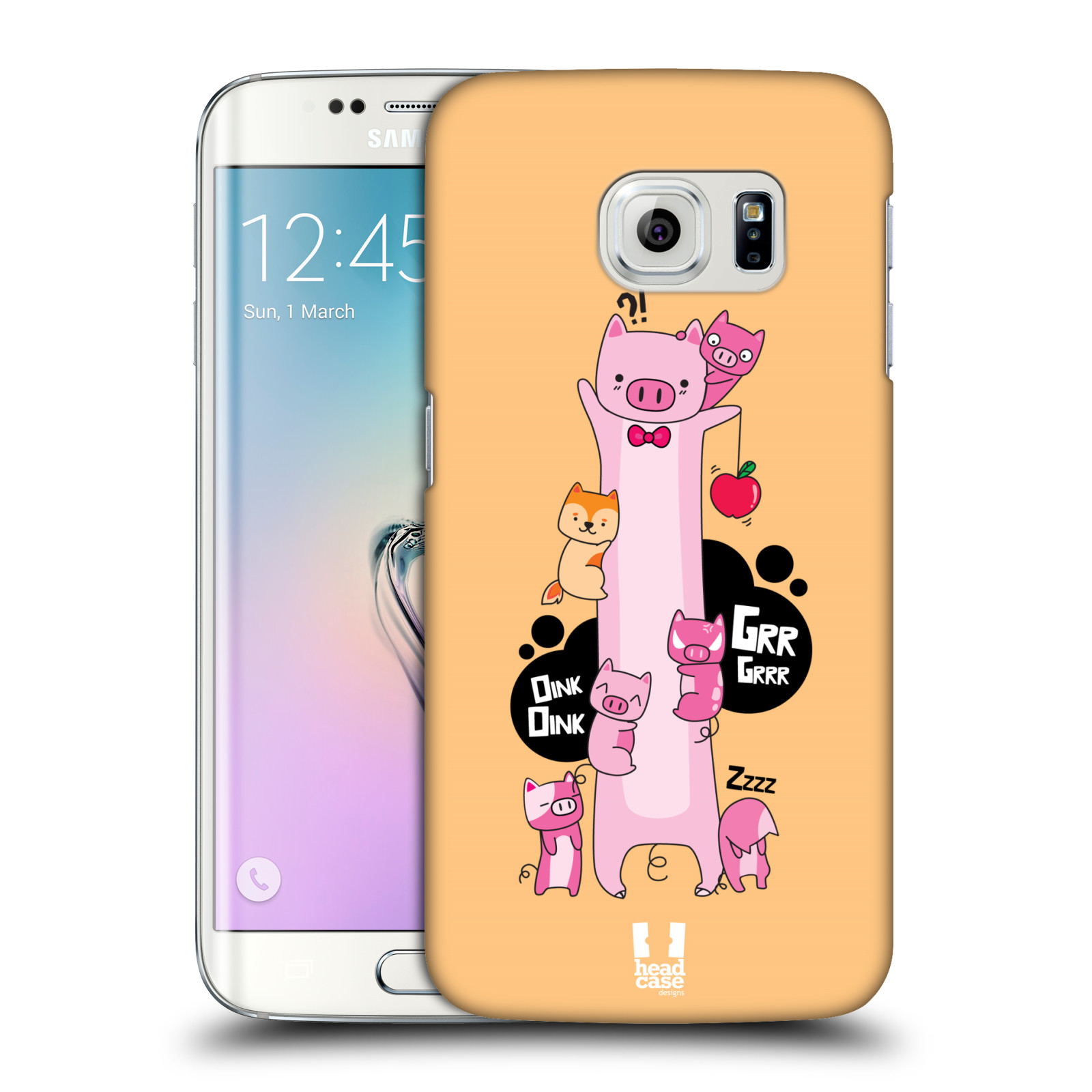 HEAD CASE plastový obal na mobil SAMSUNG Galaxy S6 EDGE (G9250, G925, G925F) vzor dlouhá zvířátka prasátko růžová