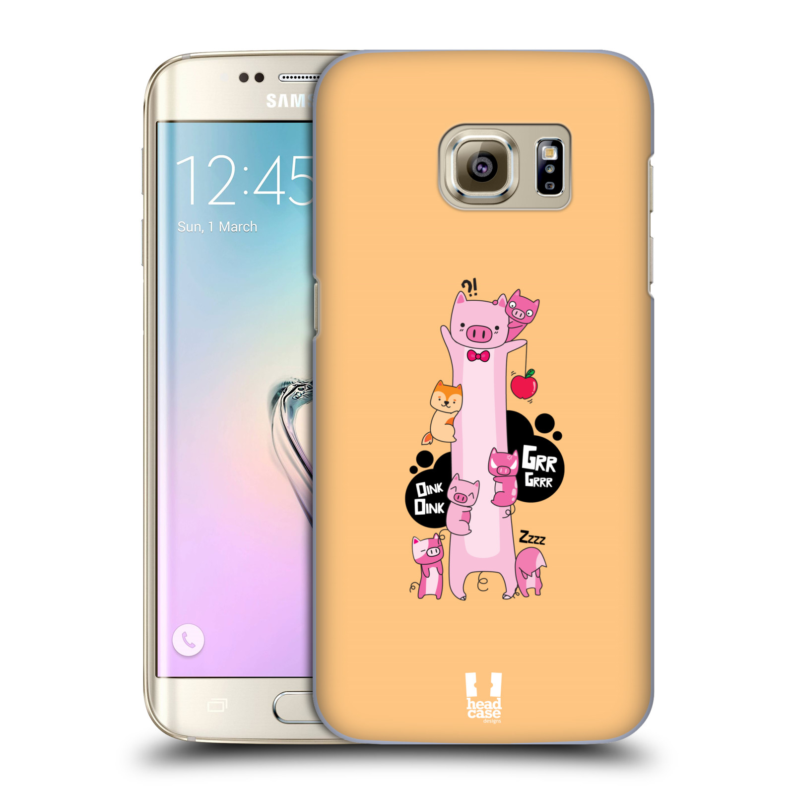 HEAD CASE plastový obal na mobil SAMSUNG GALAXY S7 EDGE vzor dlouhá zvířátka prasátko růžová