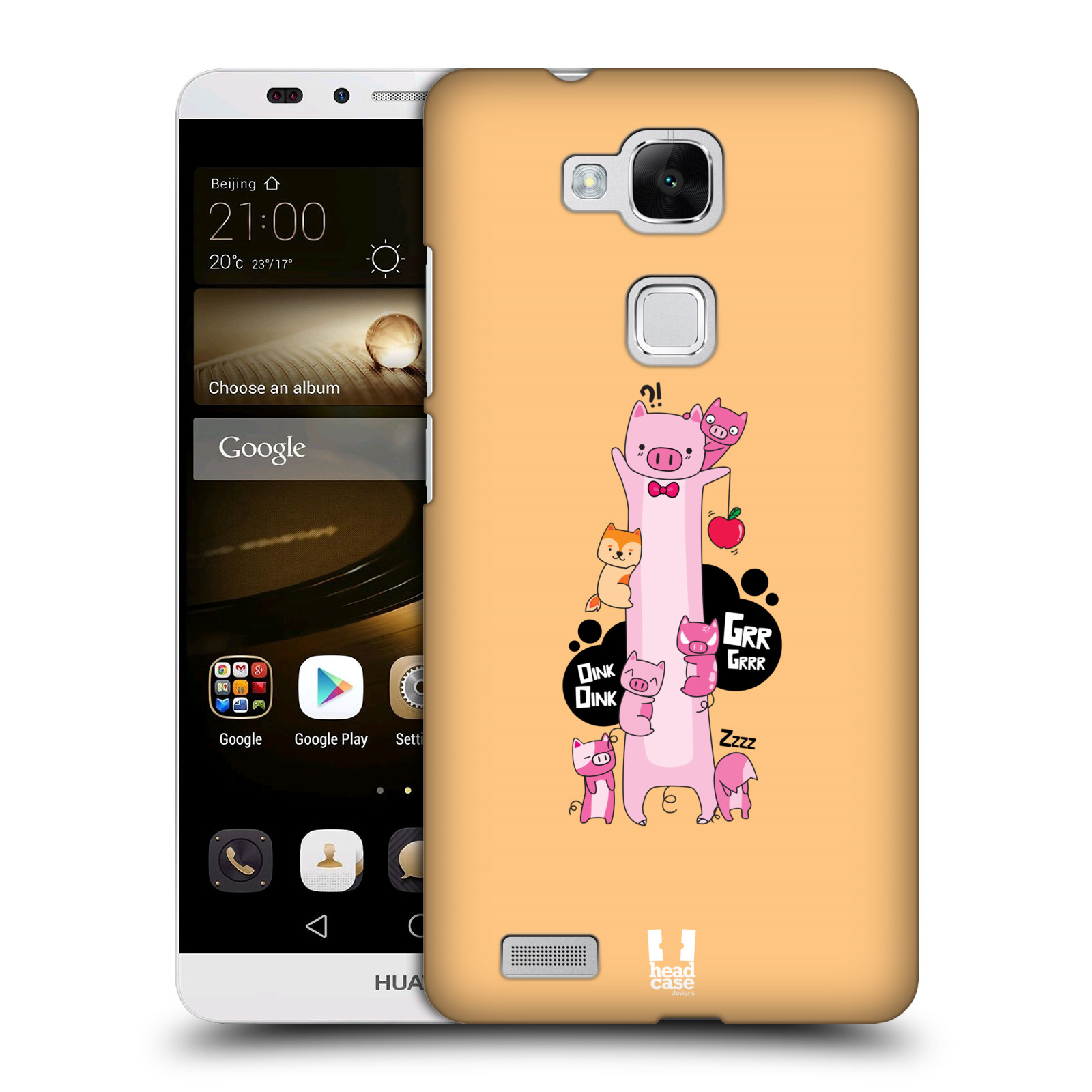 HEAD CASE plastový obal na mobil Huawei Mate 7 vzor dlouhá zvířátka prasátko růžová