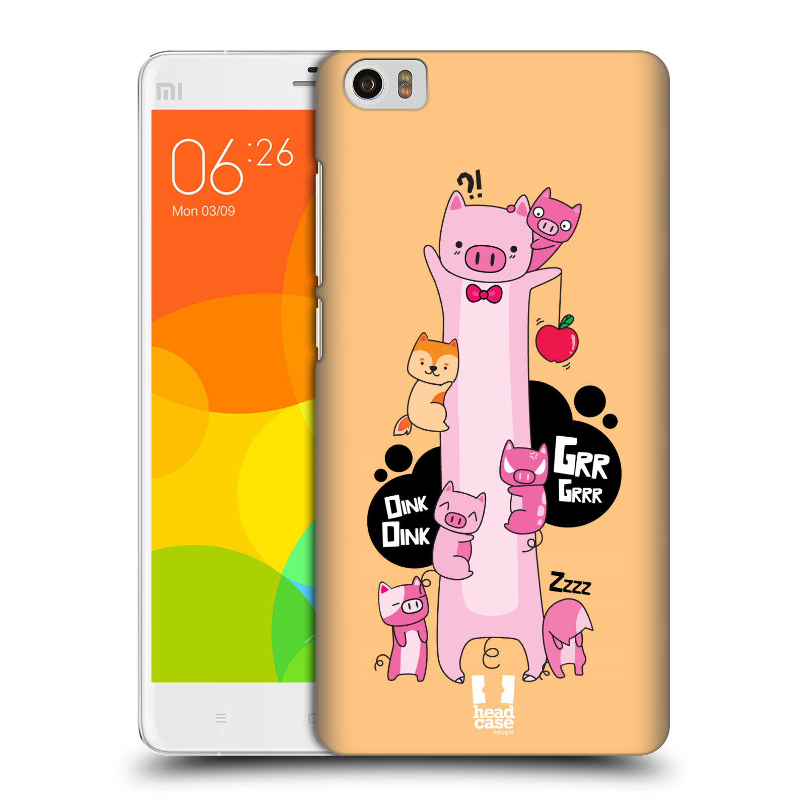 HEAD CASE pevný plastový obal na mobil XIAOMI Mi Note vzor dlouhá zvířátka prasátko růžová