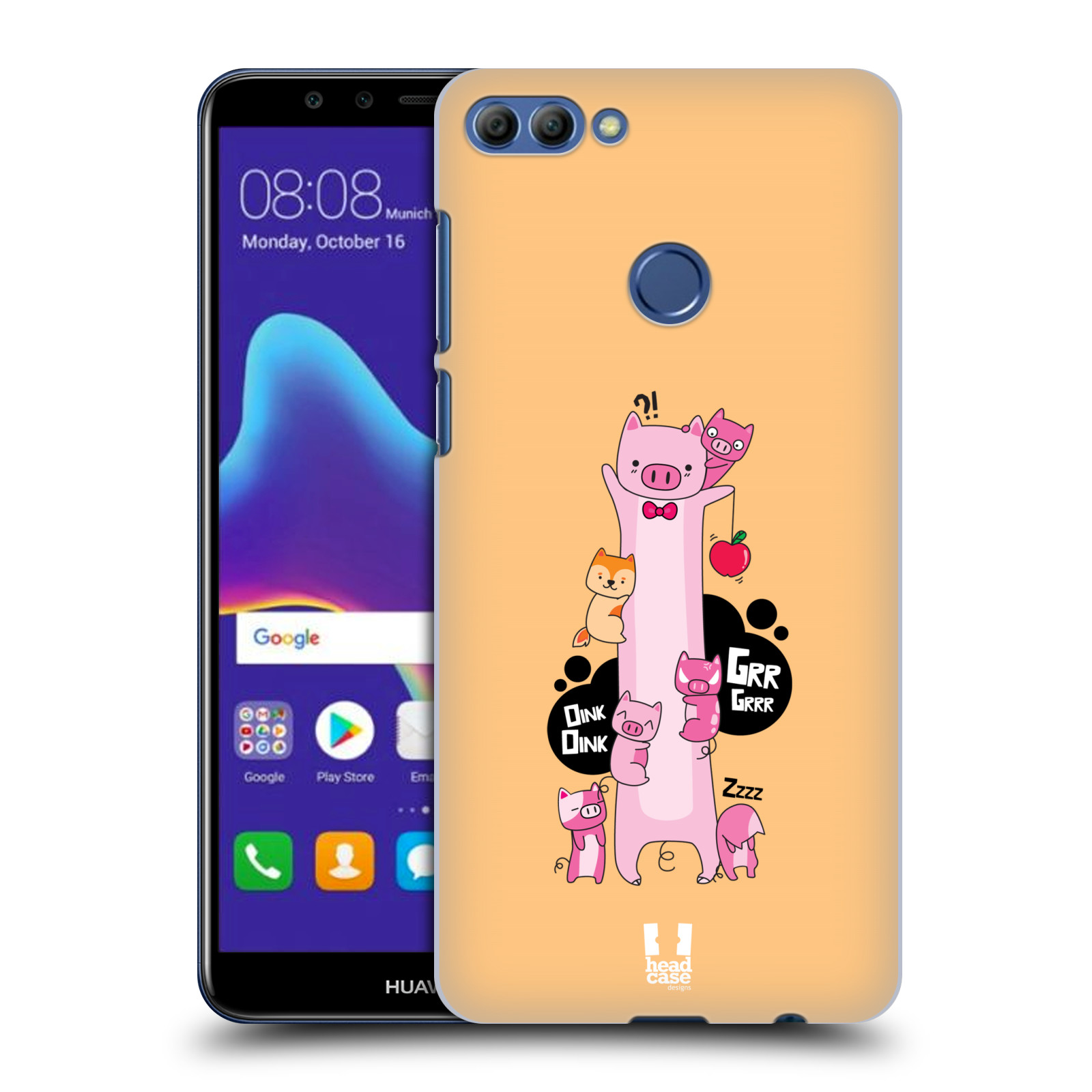 HEAD CASE plastový obal na mobil Huawei Y9 2018 vzor dlouhá zvířátka prasátko růžová