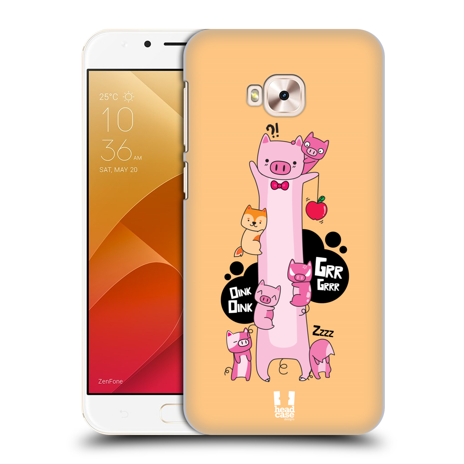 HEAD CASE plastový obal na mobil Asus Zenfone 4 Selfie Pro ZD552KL vzor dlouhá zvířátka prasátko růžová