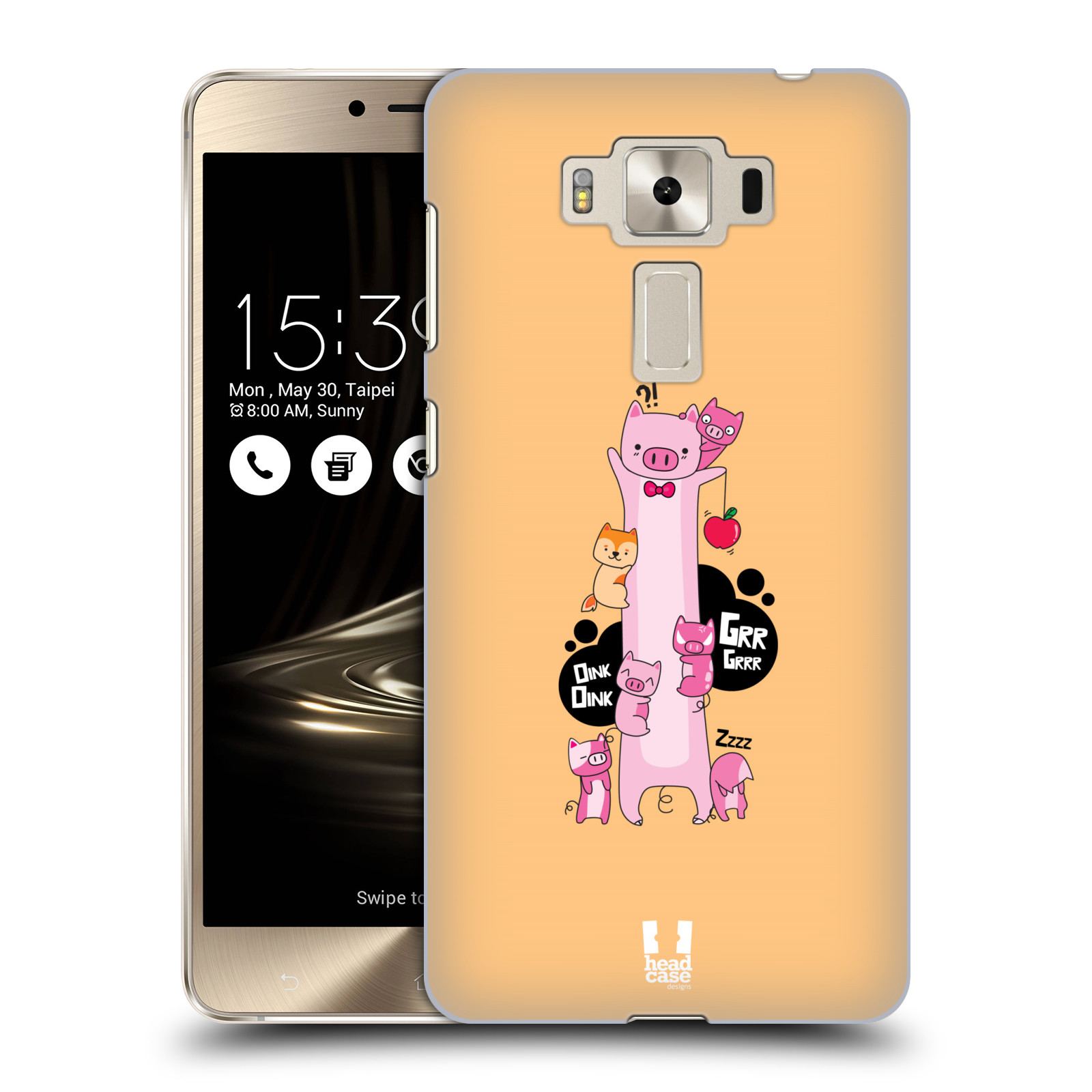 HEAD CASE plastový obal na mobil Asus Zenfone 3 DELUXE ZS550KL vzor dlouhá zvířátka prasátko růžová