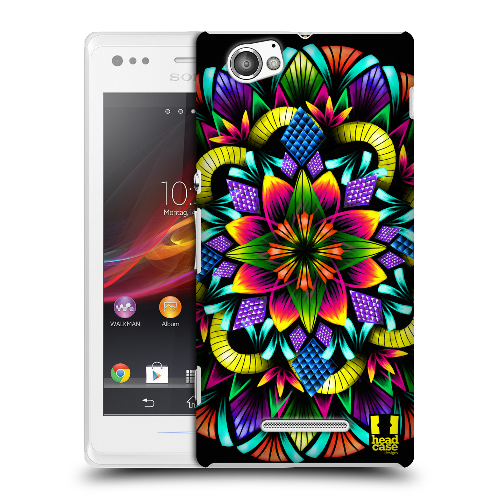 HEAD CASE plastový obal na mobil Sony Xperia M vzor Indie Mandala kaleidoskop barevný vzor KVĚTINA