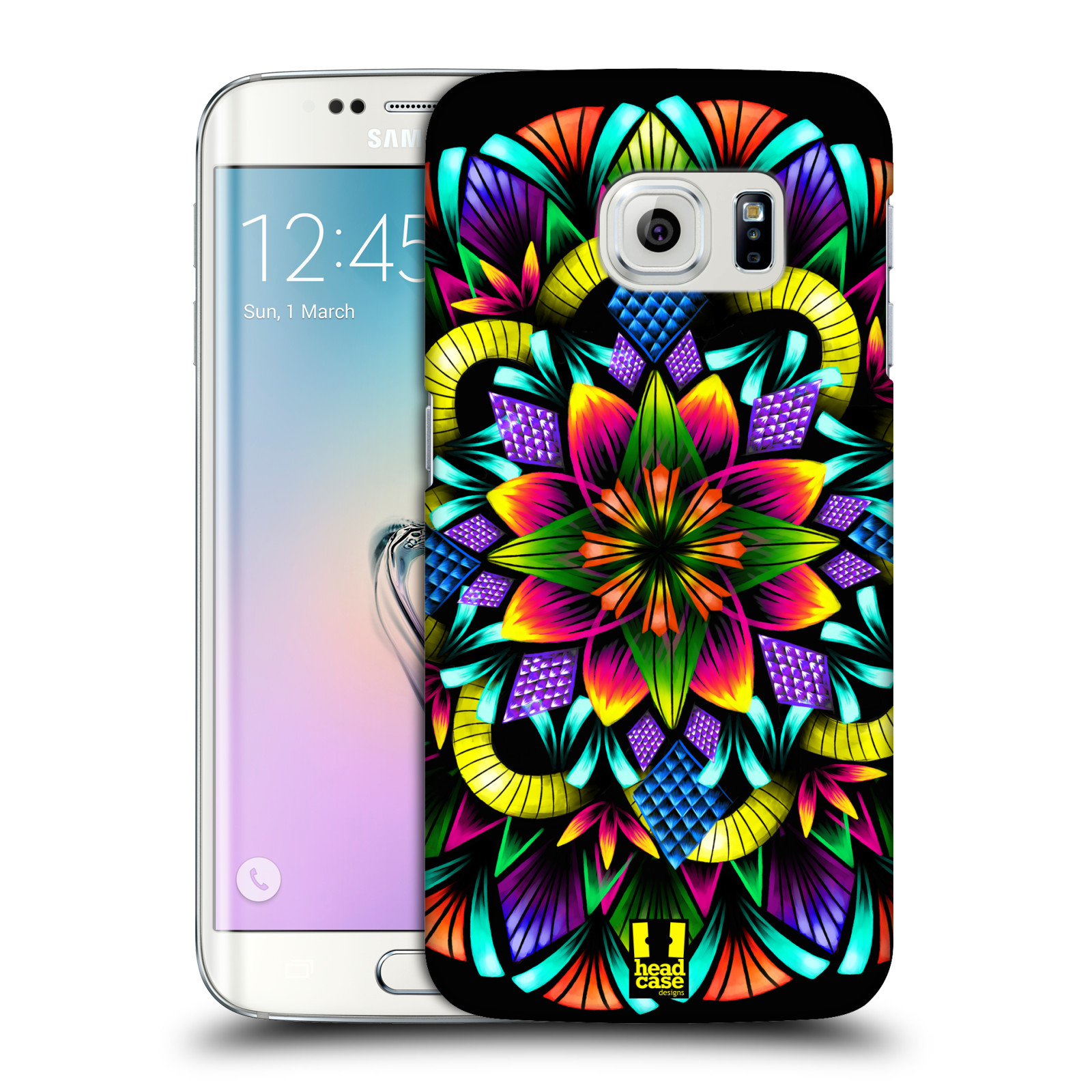 HEAD CASE plastový obal na mobil SAMSUNG Galaxy S6 EDGE (G9250, G925, G925F) vzor Indie Mandala kaleidoskop barevný vzor KVĚTINA