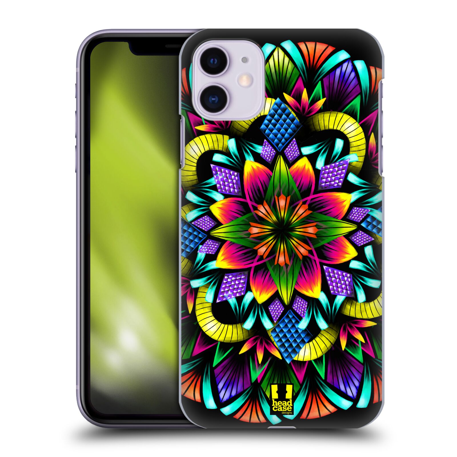 Pouzdro na mobil Apple Iphone 11 - HEAD CASE - vzor Indie Mandala kaleidoskop barevný vzor KVĚTINA