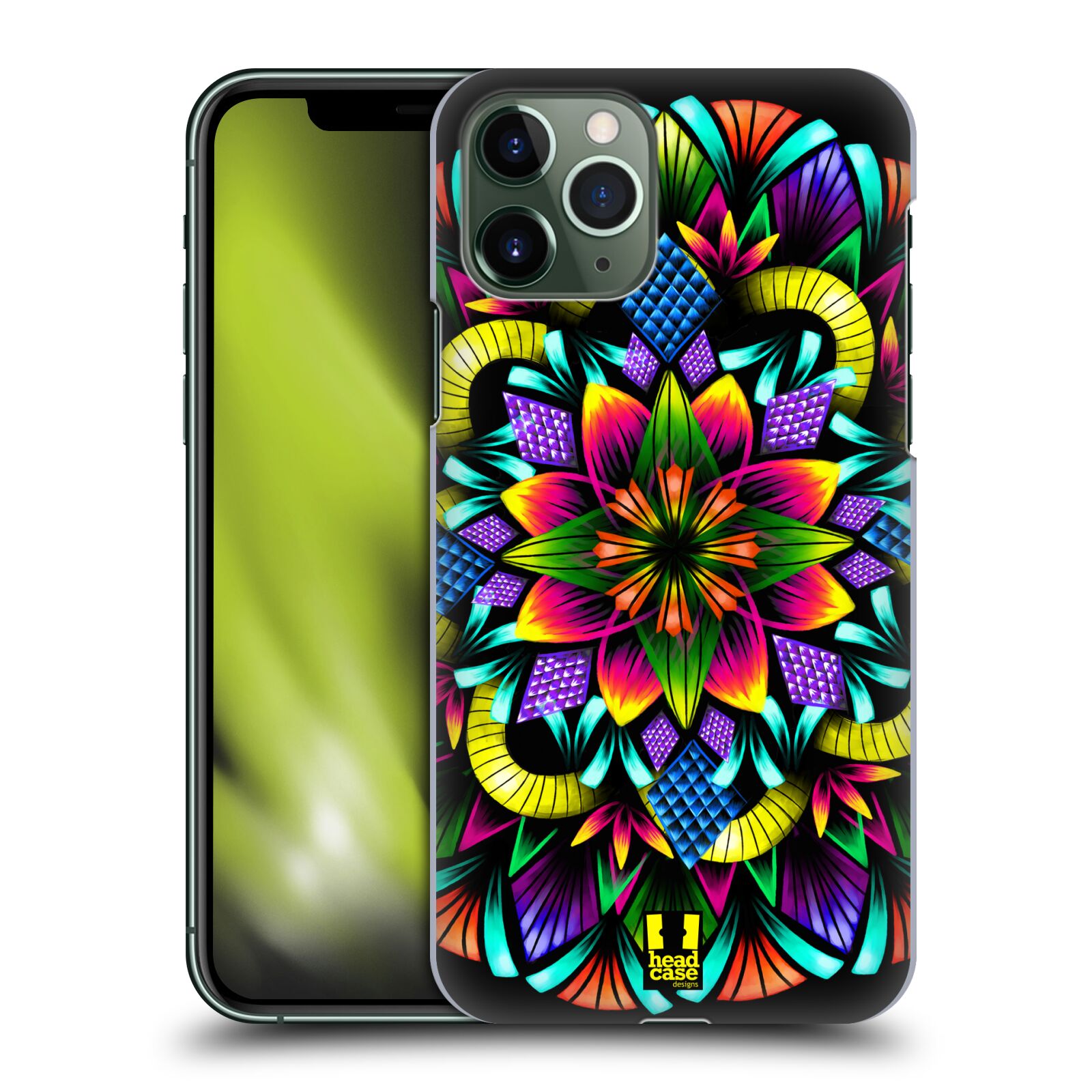 Pouzdro na mobil Apple Iphone 11 PRO - HEAD CASE - vzor Indie Mandala kaleidoskop barevný vzor KVĚTINA