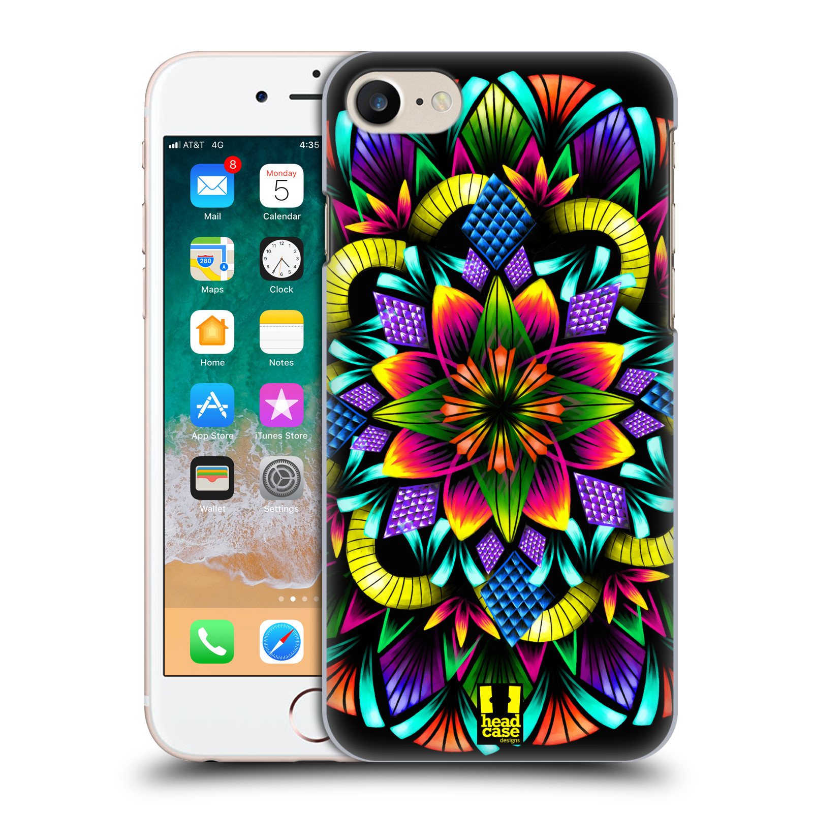 Plastové pouzdro pro mobil Apple Iphone 7/8/SE 2020 vzor Indie Mandala kaleidoskop barevný vzor KVĚTINA