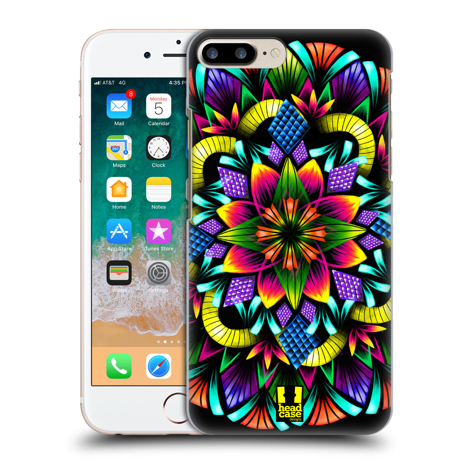 Plastové pouzdro pro mobil Apple Iphone 8 PLUS vzor Indie Mandala kaleidoskop barevný vzor KVĚTINA