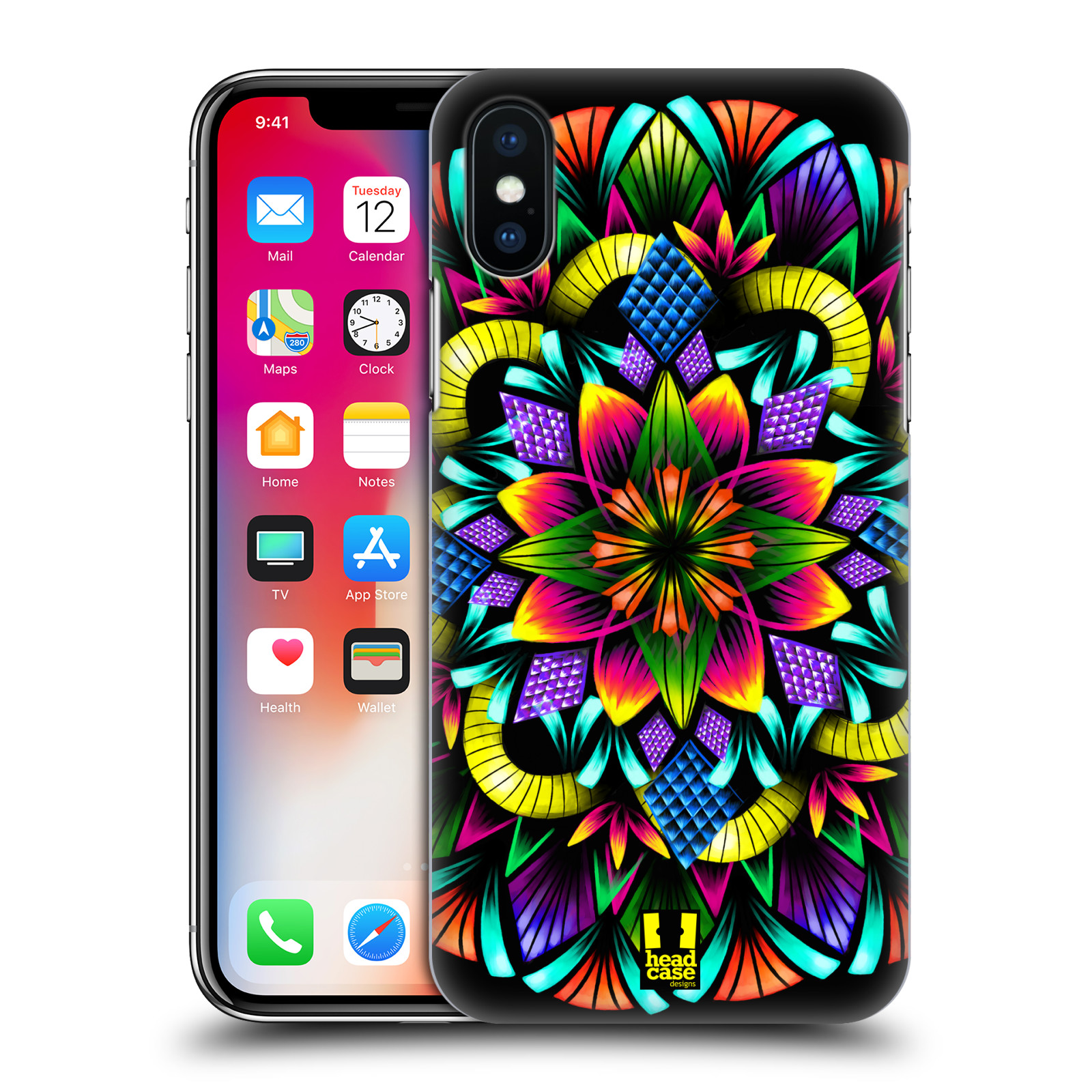 HEAD CASE plastový obal na mobil Apple Iphone X / XS vzor Indie Mandala kaleidoskop barevný vzor KVĚTINA