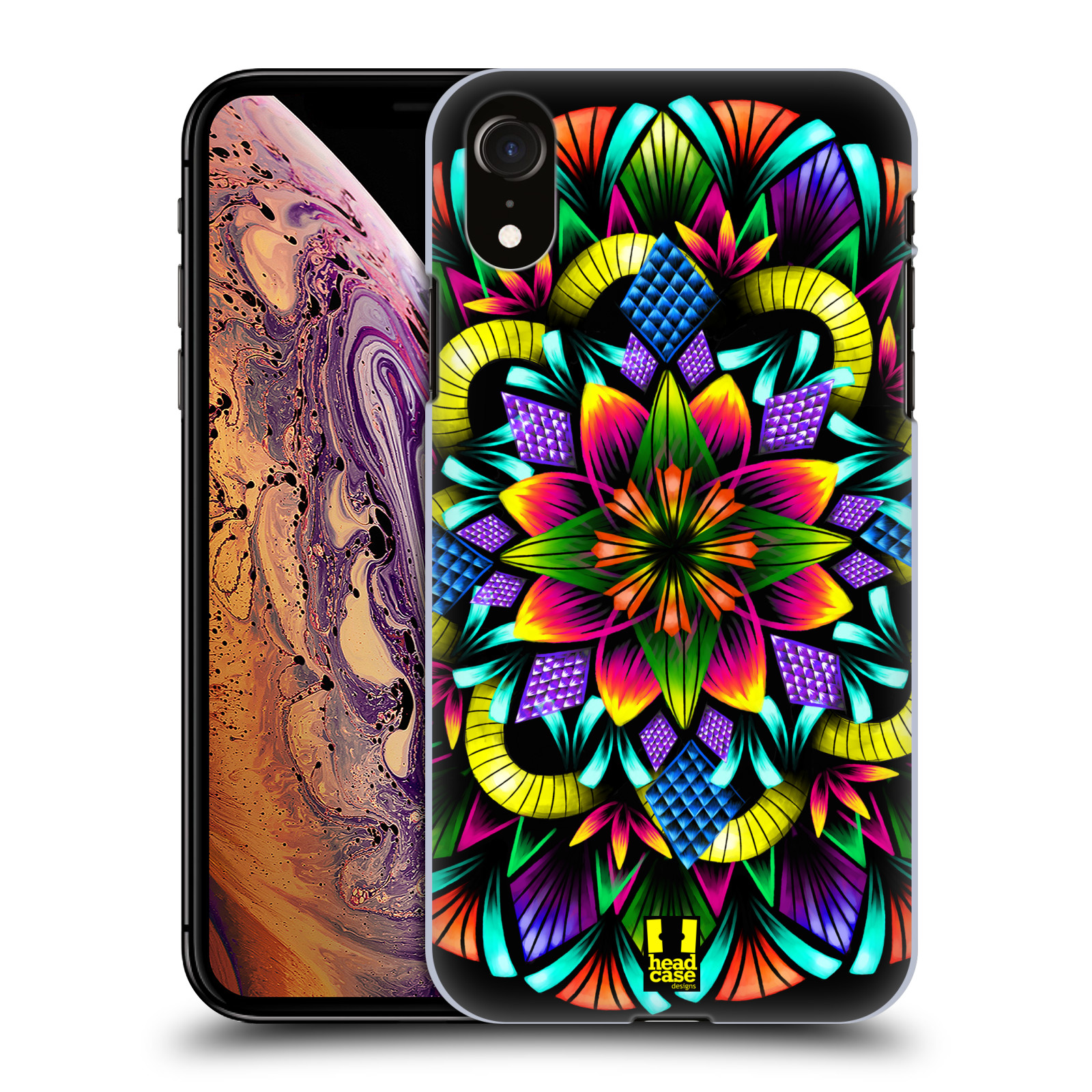 HEAD CASE plastový obal na mobil Apple Iphone XR vzor Indie Mandala kaleidoskop barevný vzor KVĚTINA