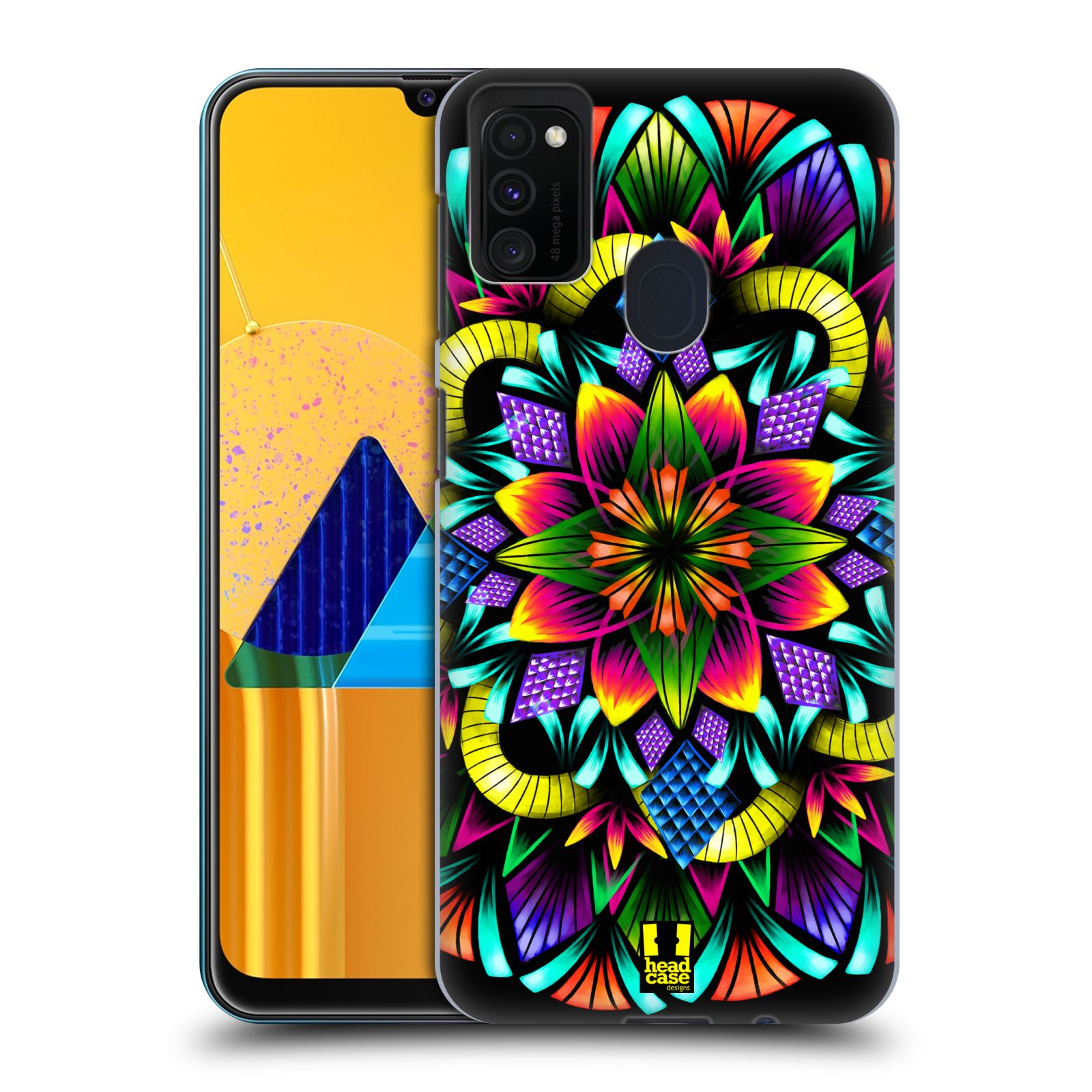 Zadní kryt na mobil Samsung Galaxy M21 vzor Indie Mandala kaleidoskop barevný vzor KVĚTINA