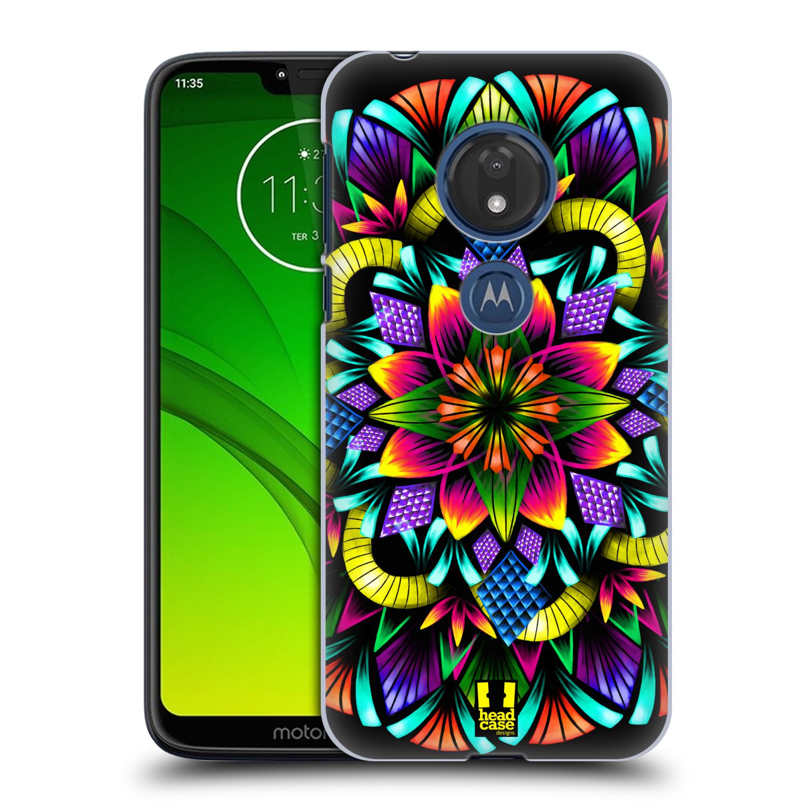Pouzdro na mobil Motorola Moto G7 Play vzor Indie Mandala kaleidoskop barevný vzor KVĚTINA