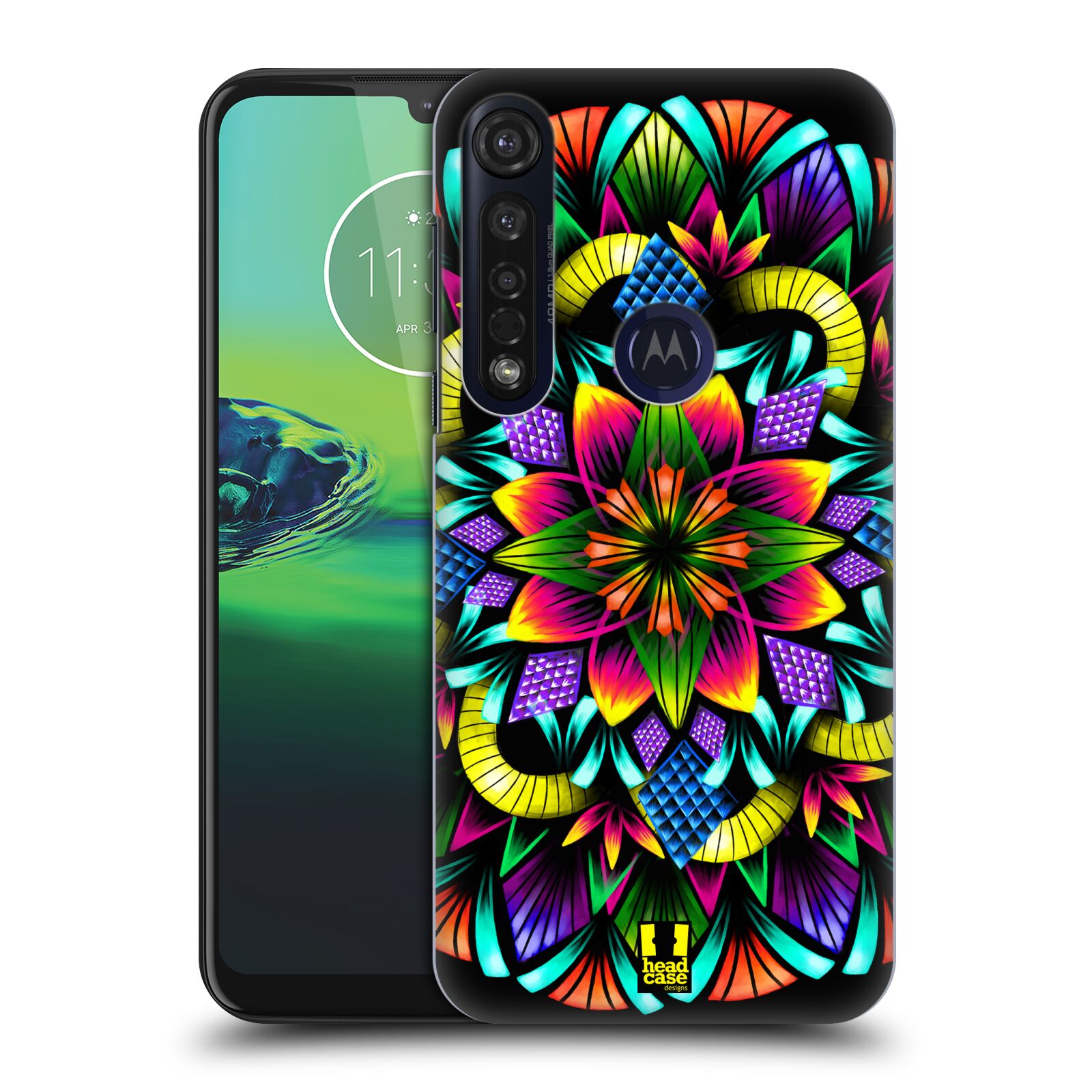 Pouzdro na mobil Motorola Moto G8 PLUS - HEAD CASE - vzor Indie Mandala kaleidoskop barevný vzor KVĚTINA