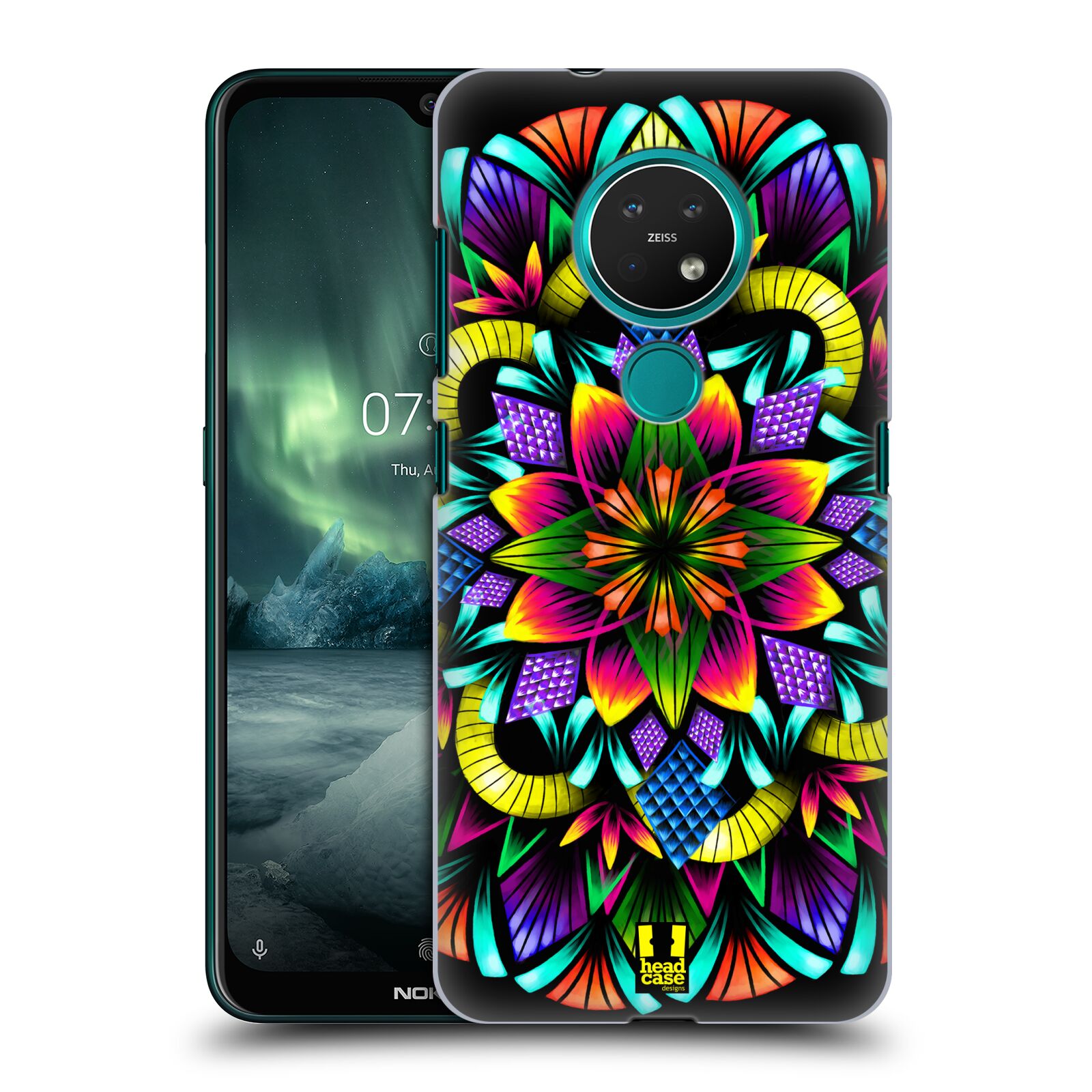 Pouzdro na mobil NOKIA 7.2 - HEAD CASE - vzor Indie Mandala kaleidoskop barevný vzor KVĚTINA