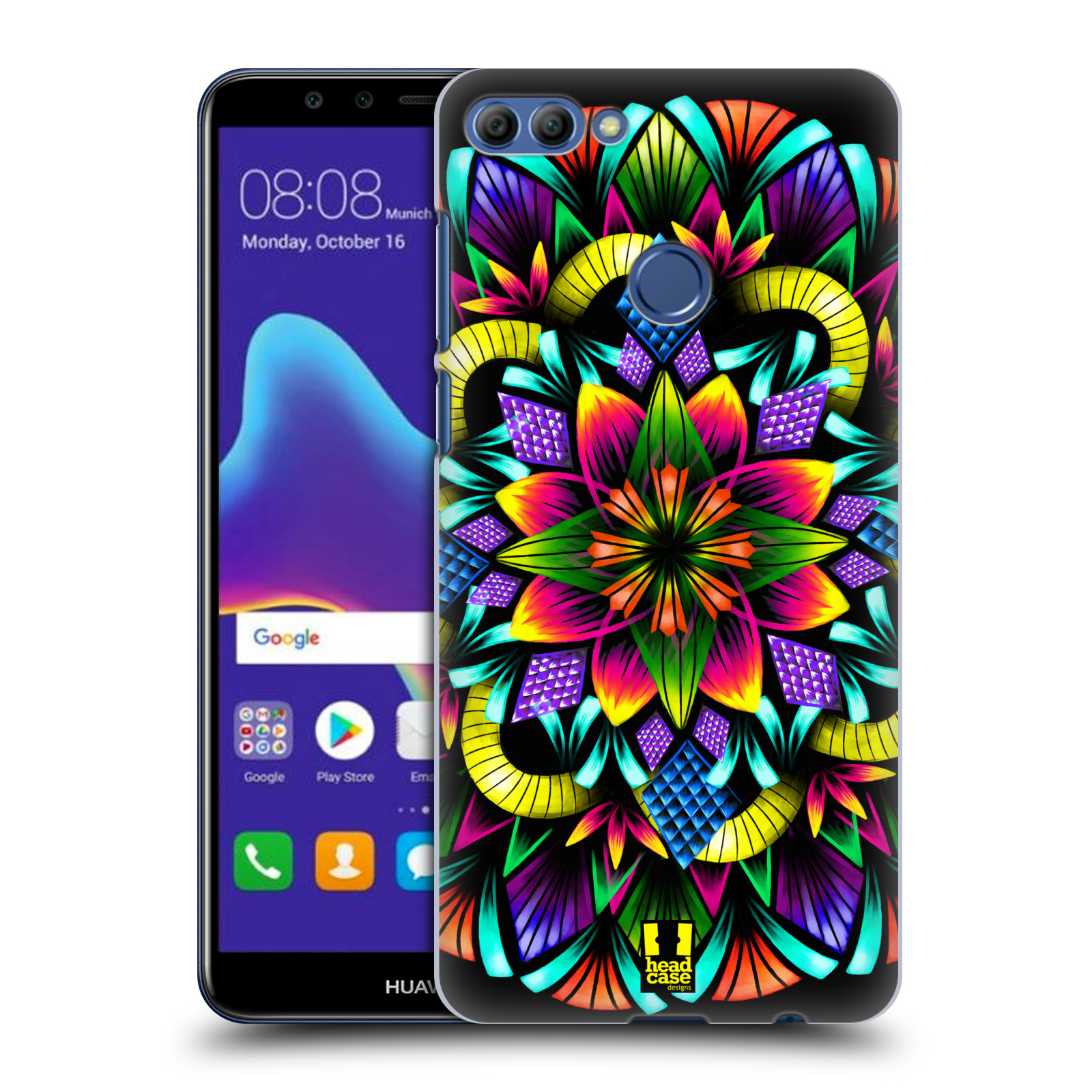 HEAD CASE plastový obal na mobil Huawei Y9 2018 vzor Indie Mandala kaleidoskop barevný vzor KVĚTINA