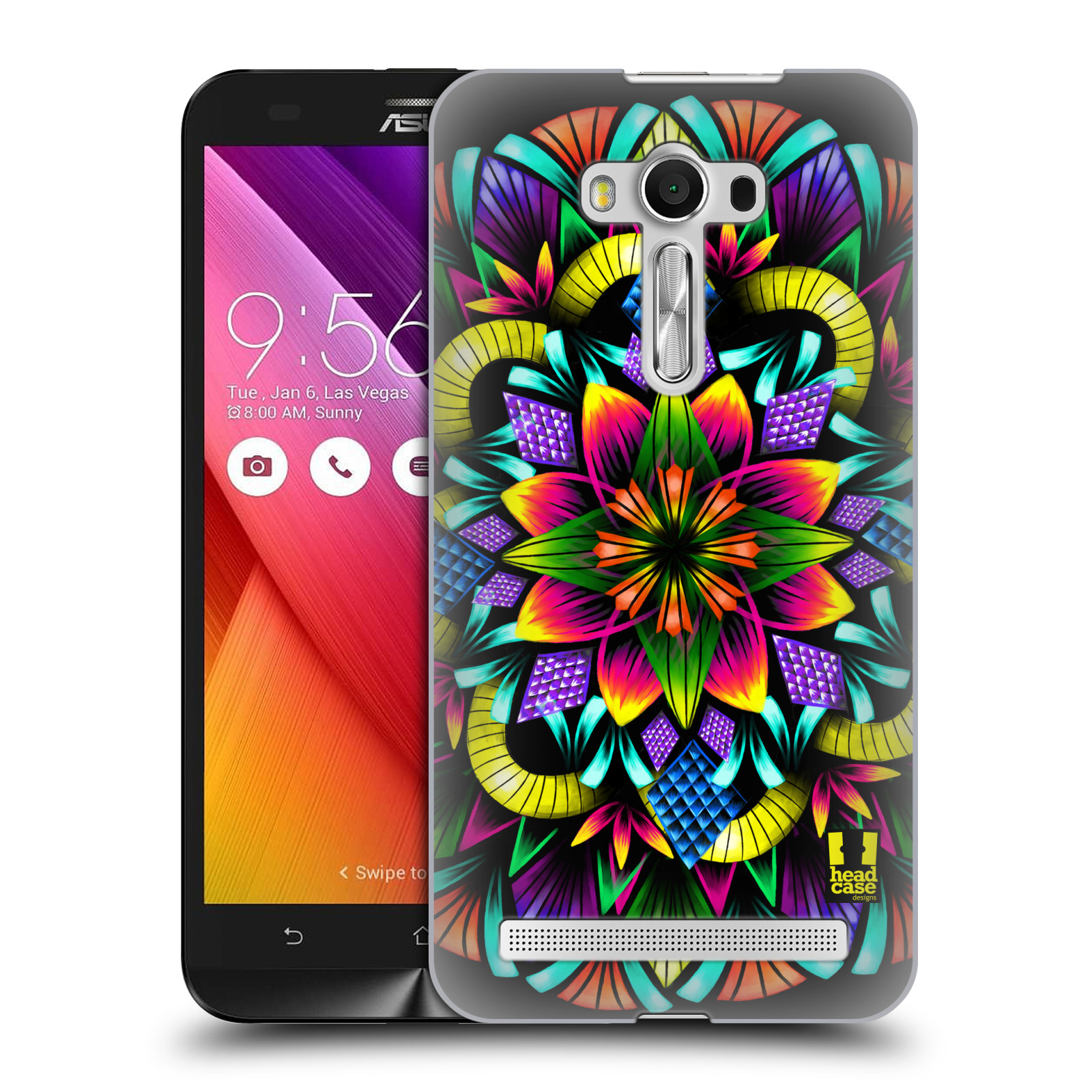 HEAD CASE plastový obal na mobil Asus Zenfone 2 LASER (5,5 displej ZE550KL) vzor Indie Mandala kaleidoskop barevný vzor KVĚTINA