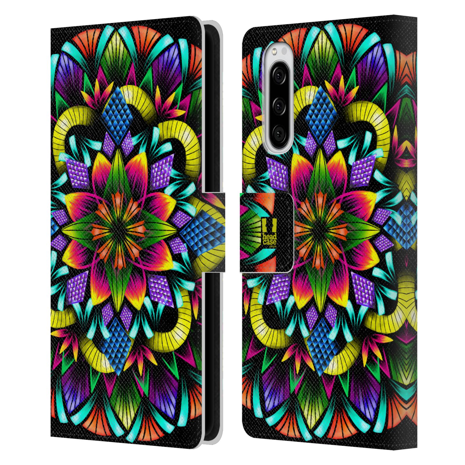 Pouzdro na mobil Sony Xperia 5 zářivá mandala kaleidoskop květina
