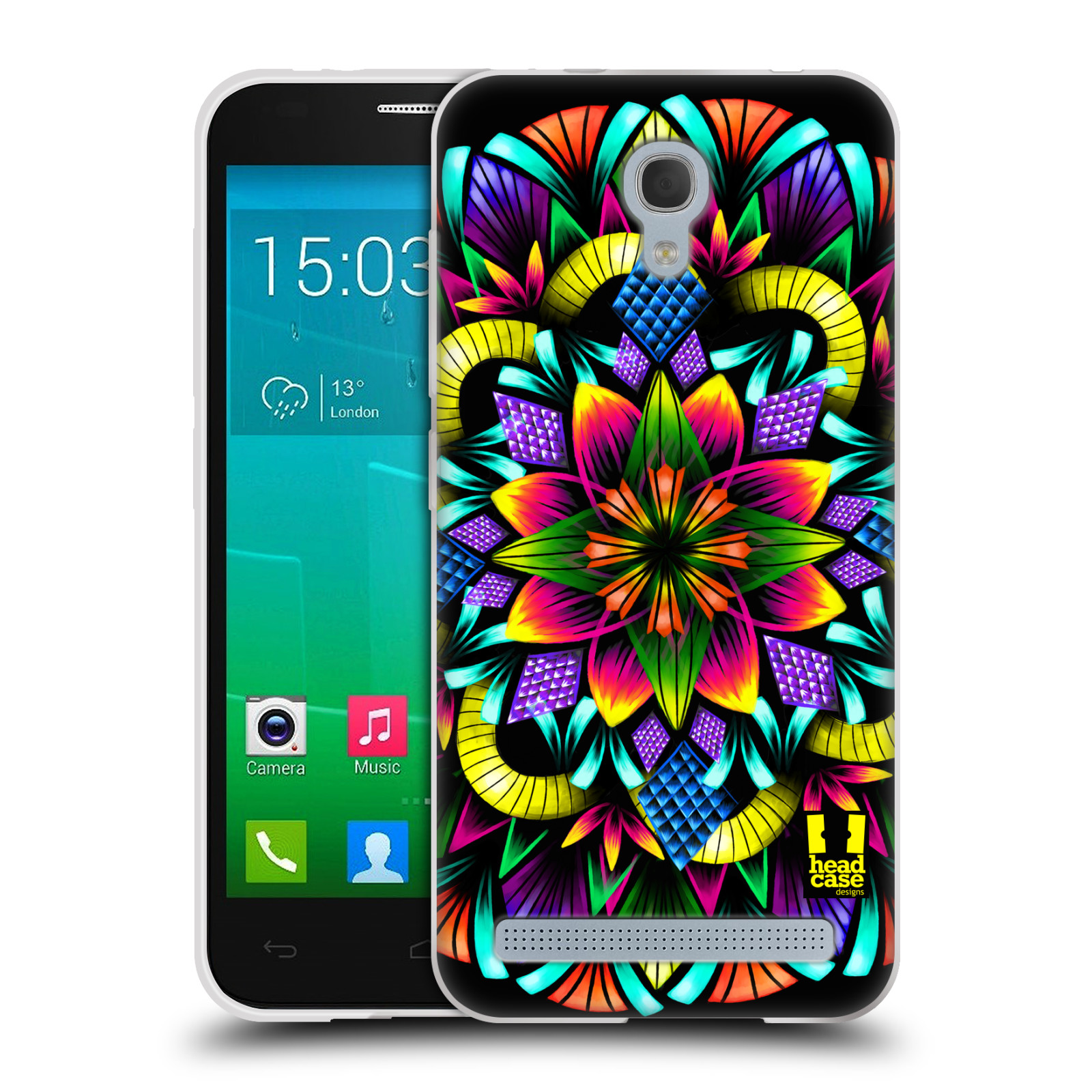 HEAD CASE silikonový obal na mobil Alcatel Idol 2 MINI S 6036Y vzor Indie Mandala kaleidoskop barevný vzor KVĚTINA