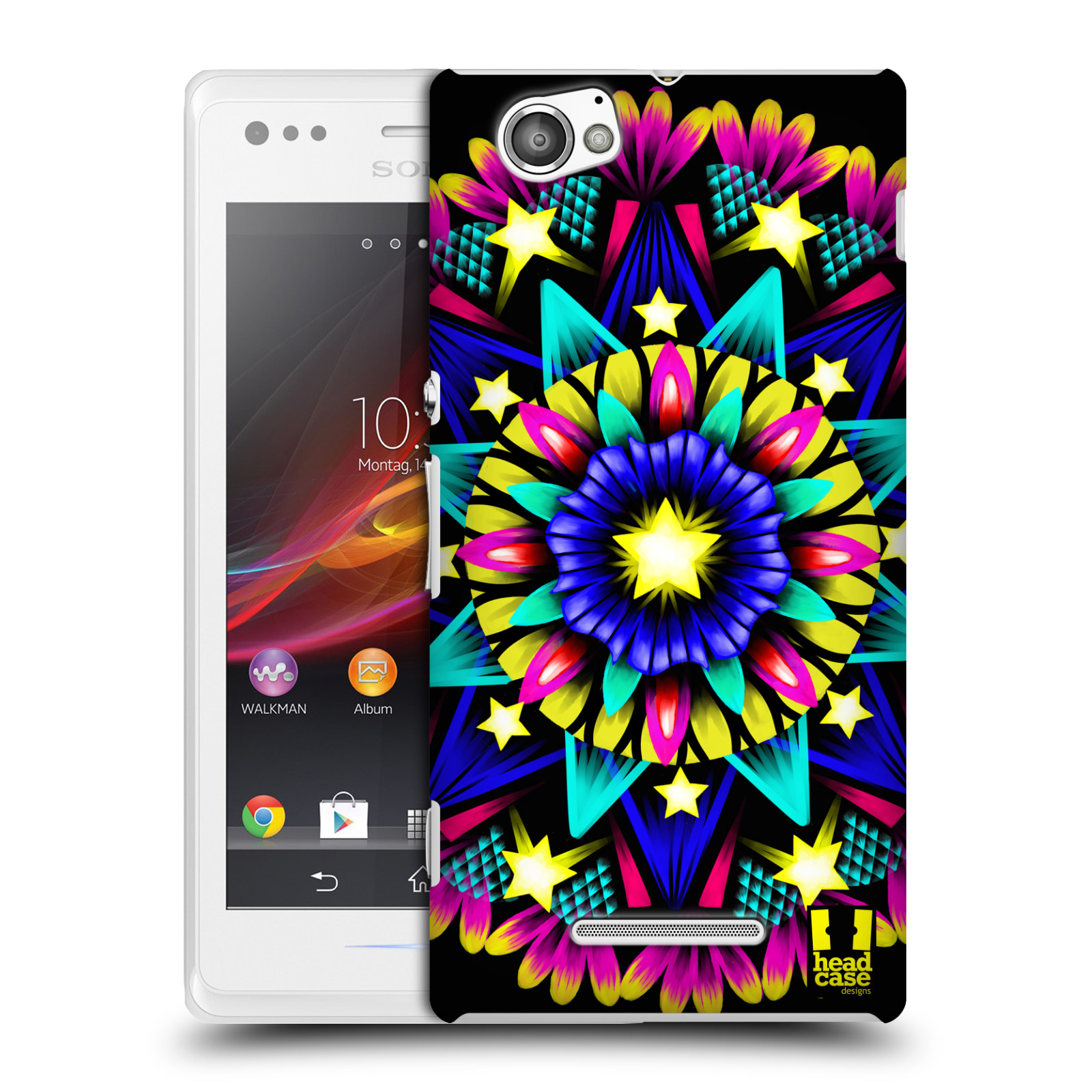 HEAD CASE plastový obal na mobil Sony Xperia M vzor Indie Mandala kaleidoskop barevný vzor HVĚZDA