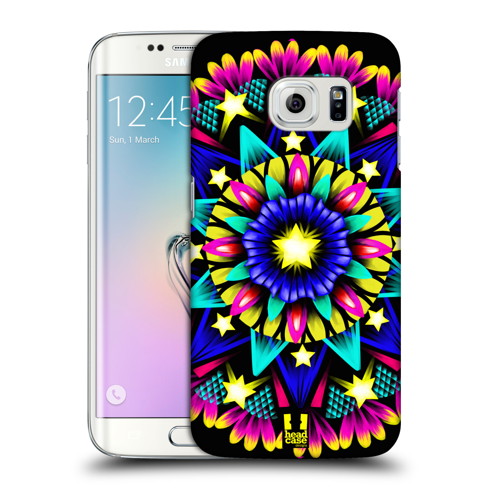 HEAD CASE plastový obal na mobil SAMSUNG Galaxy S6 EDGE (G9250, G925, G925F) vzor Indie Mandala kaleidoskop barevný vzor HVĚZDA