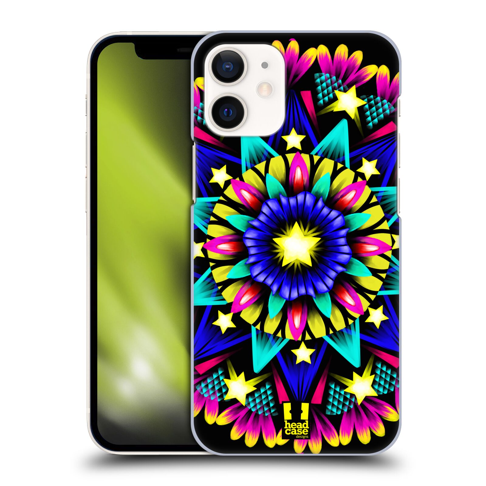 Plastový obal na mobil Apple Iphone 12 MINI vzor Indie Mandala kaleidoskop barevný vzor HVĚZDA