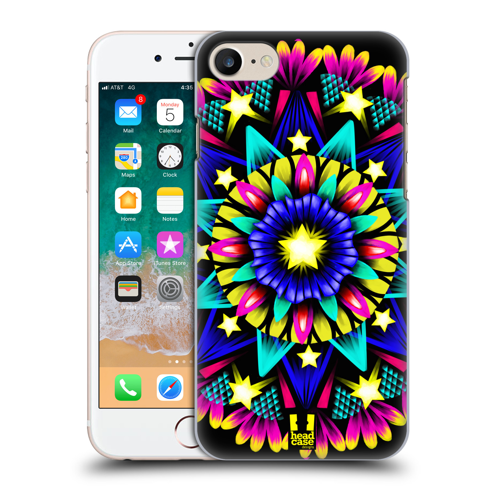HEAD CASE plastový obal na mobil Apple Iphone 7 vzor Indie Mandala kaleidoskop barevný vzor HVĚZDA