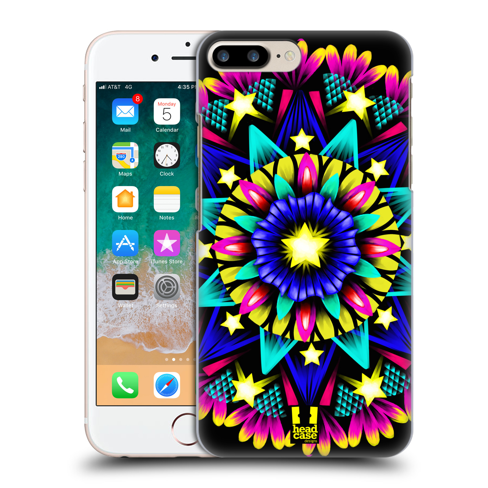 HEAD CASE plastový obal na mobil Apple Iphone 7 PLUS vzor Indie Mandala kaleidoskop barevný vzor HVĚZDA