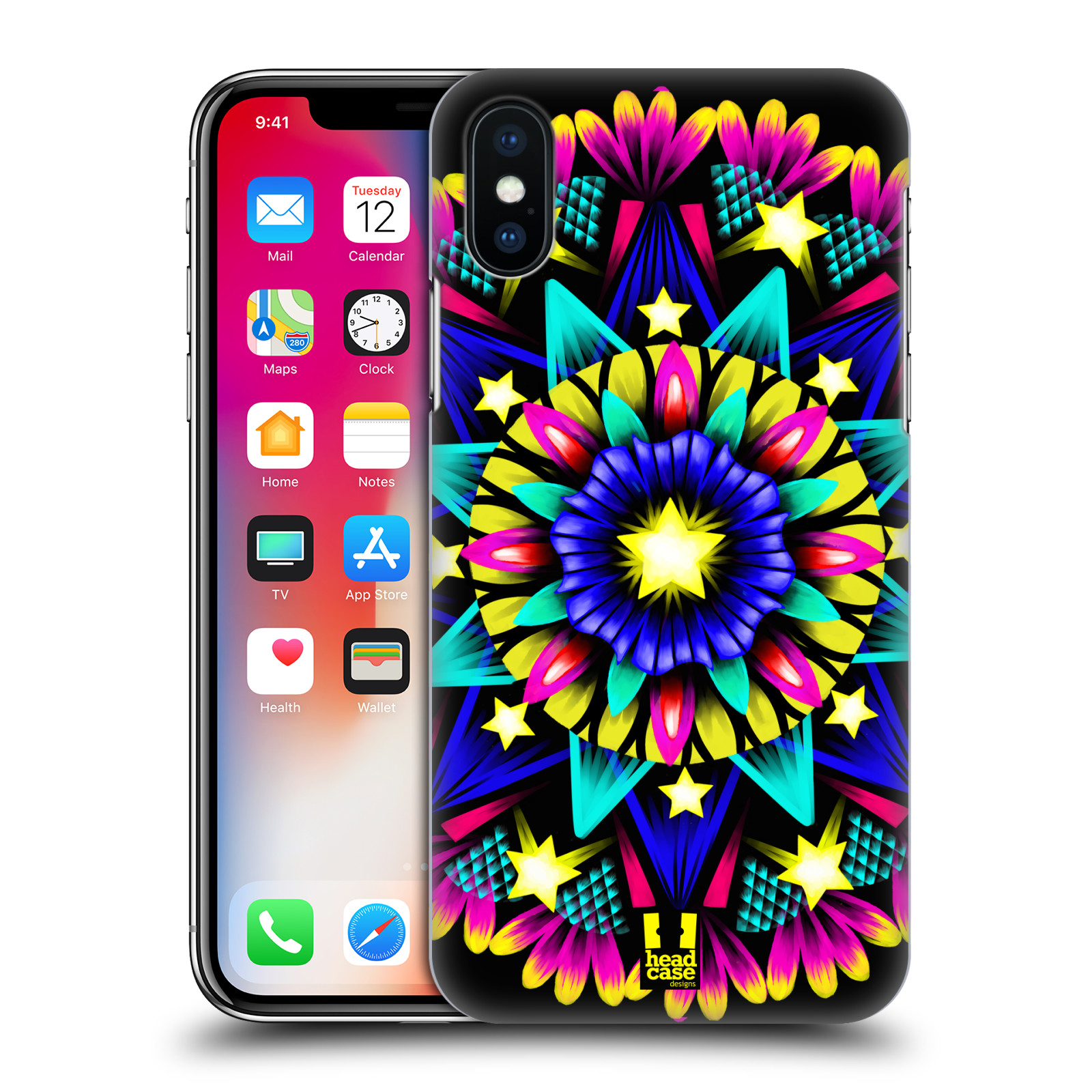 HEAD CASE plastový obal na mobil Apple Iphone X / XS vzor Indie Mandala kaleidoskop barevný vzor HVĚZDA