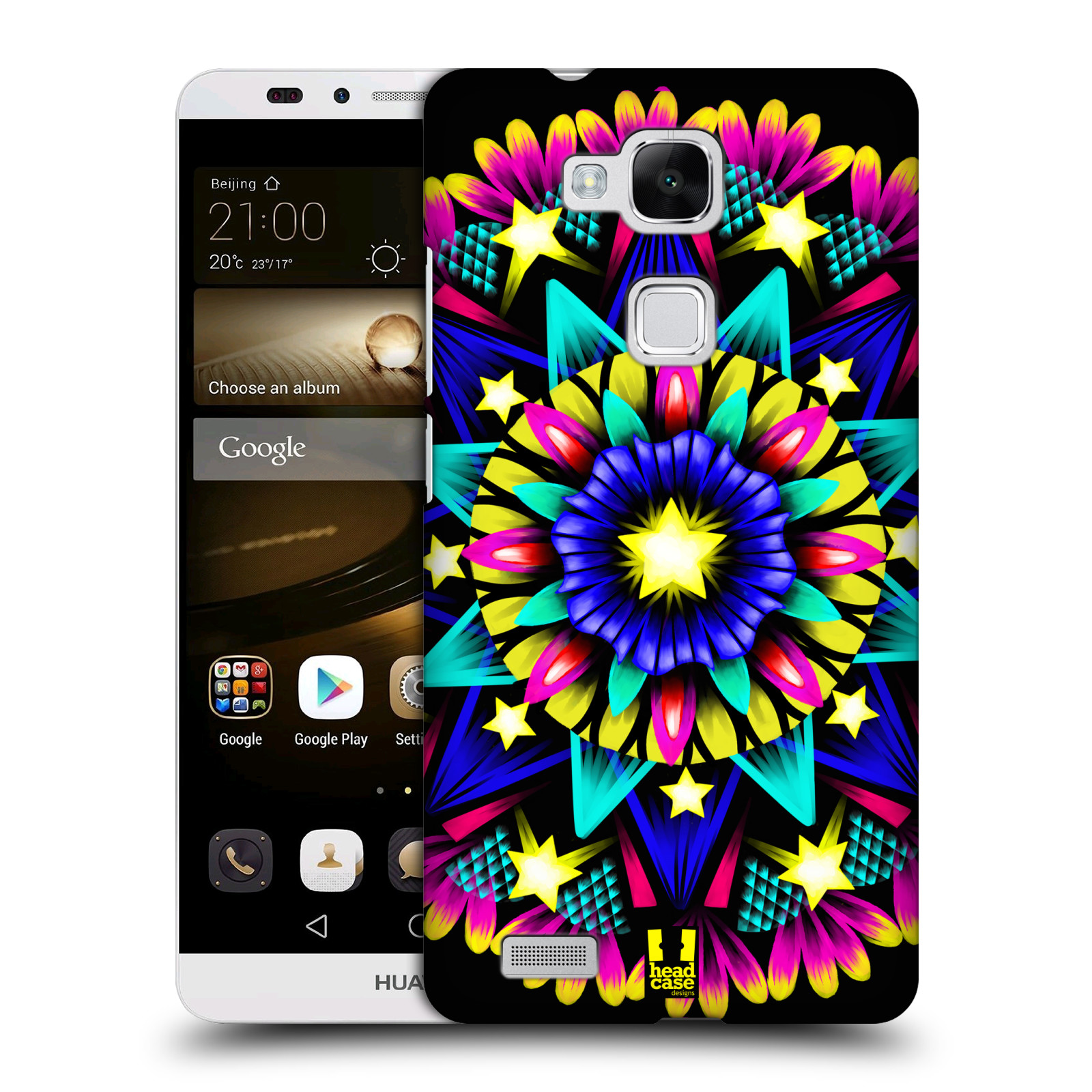 HEAD CASE plastový obal na mobil Huawei Mate 7 vzor Indie Mandala kaleidoskop barevný vzor HVĚZDA