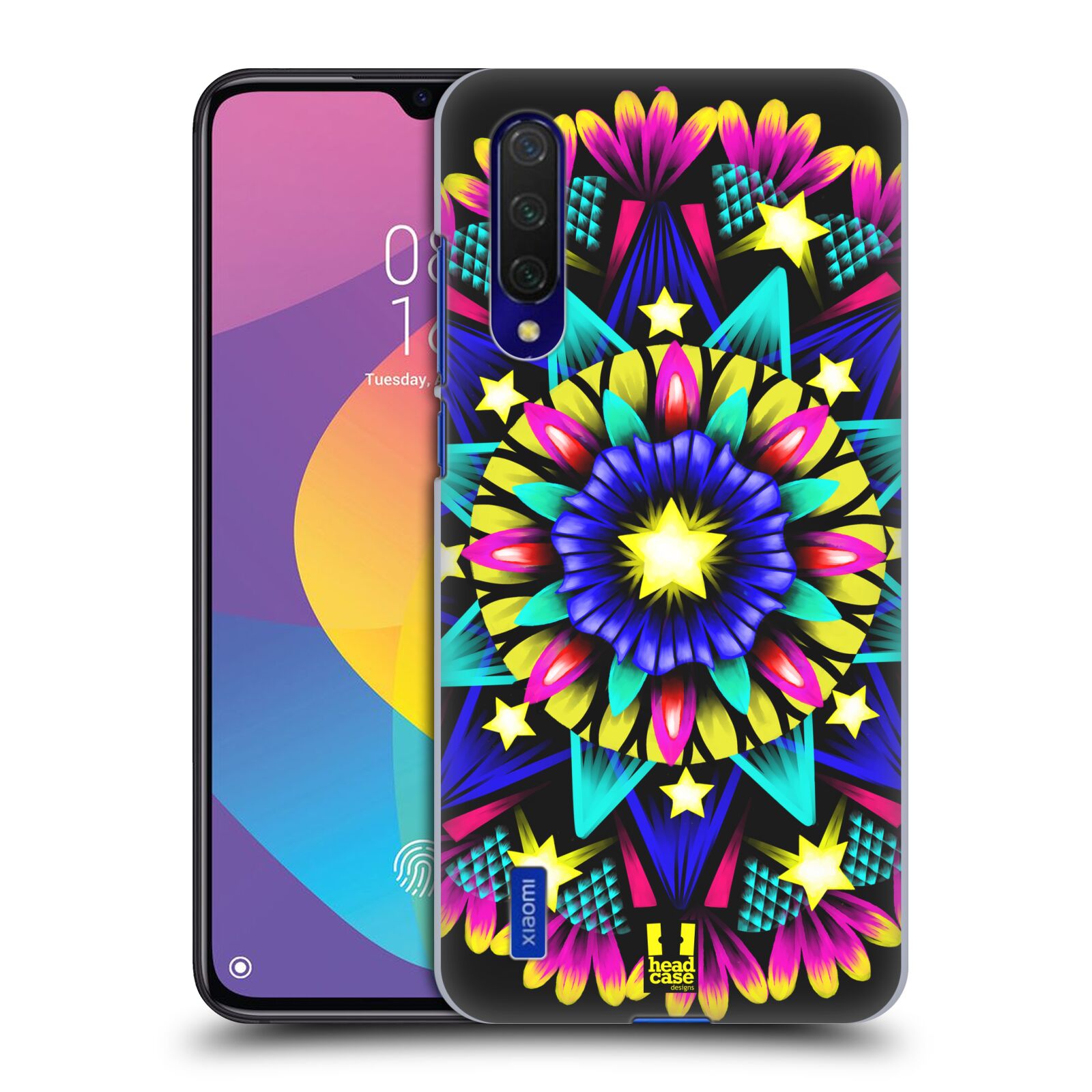 Zadní kryt na mobil Xiaomi MI 9 LITE vzor Indie Mandala kaleidoskop barevný vzor HVĚZDA