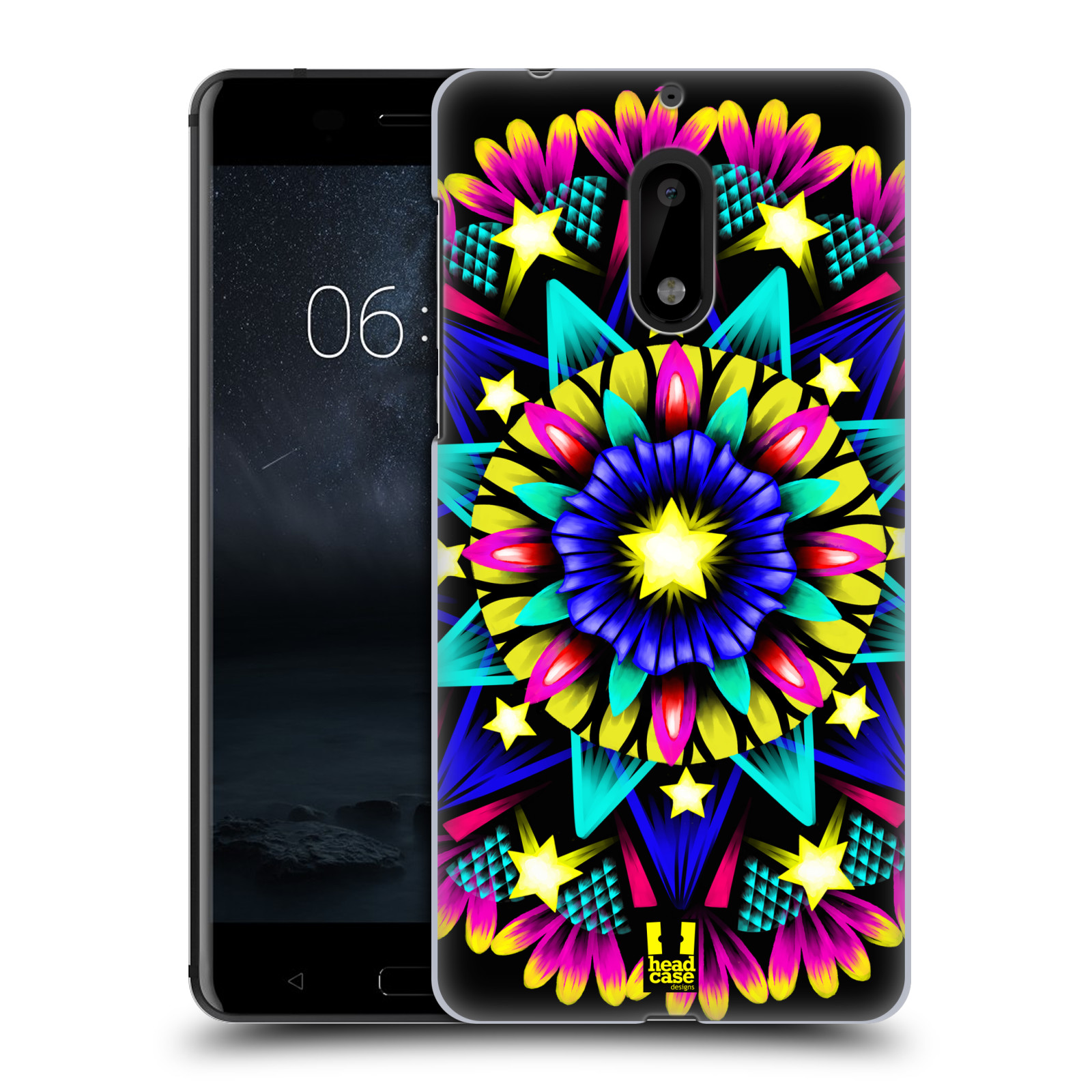 HEAD CASE plastový obal na mobil Nokia 6 vzor Indie Mandala kaleidoskop barevný vzor HVĚZDA