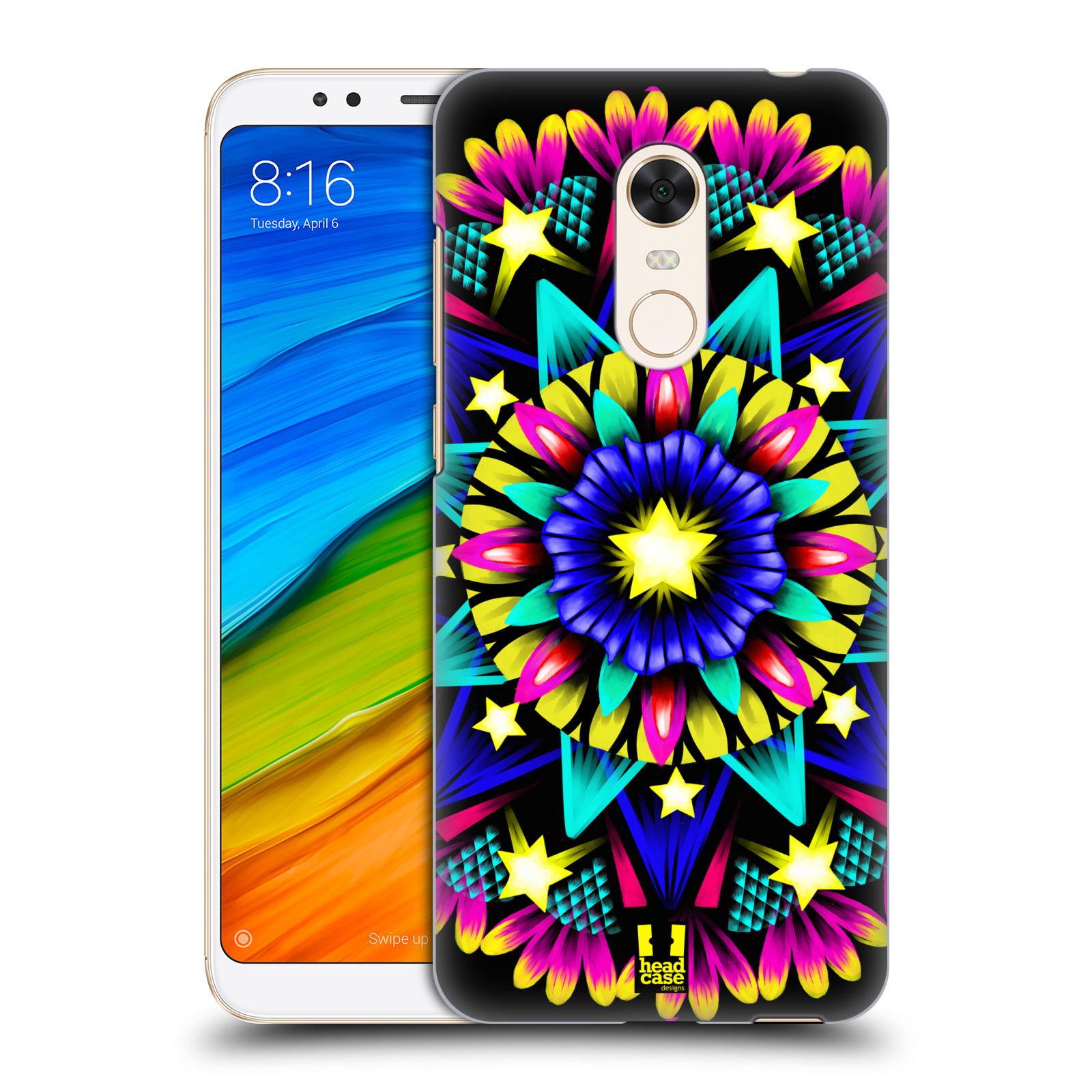 HEAD CASE plastový obal na mobil Xiaomi Redmi 5 PLUS vzor Indie Mandala kaleidoskop barevný vzor HVĚZDA