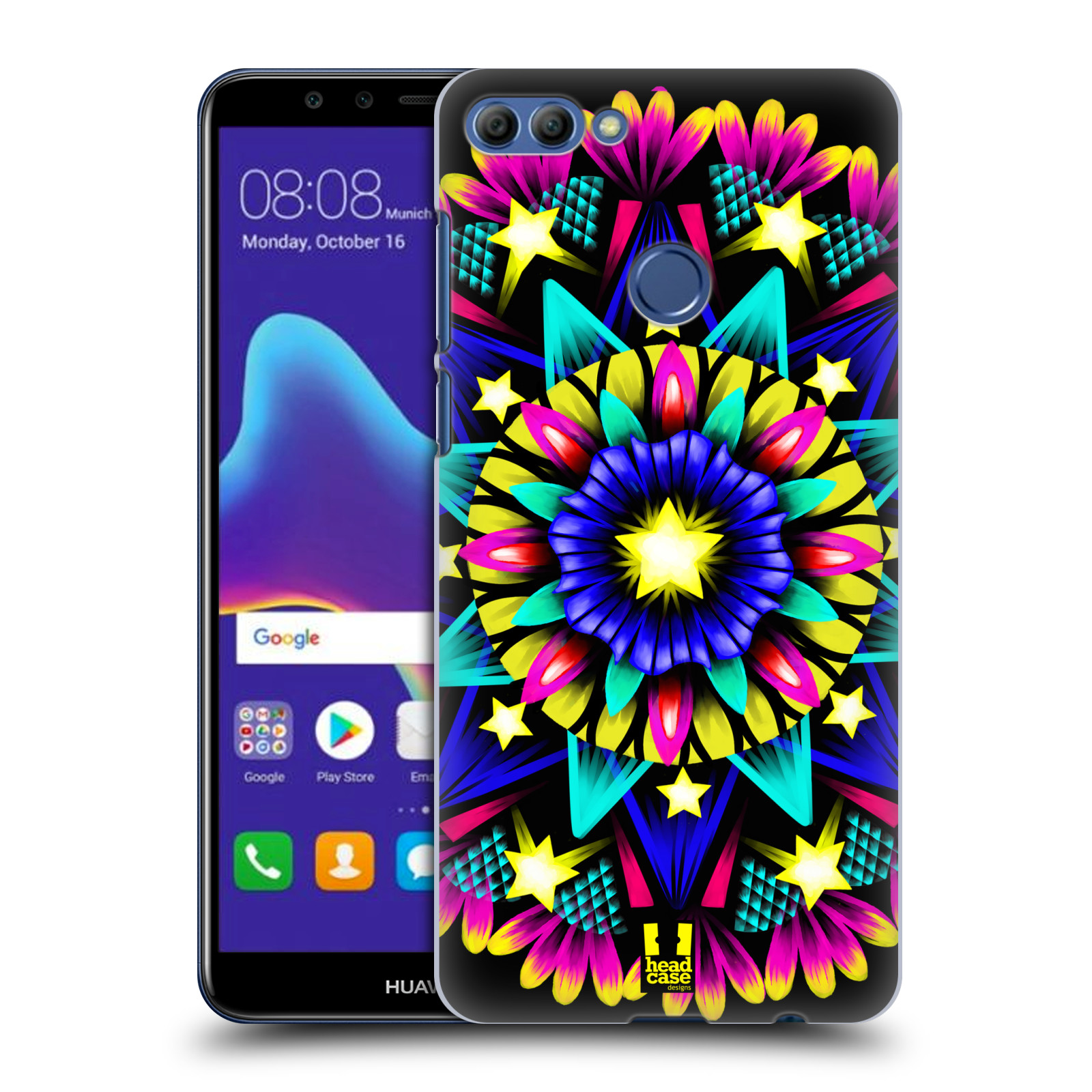 HEAD CASE plastový obal na mobil Huawei Y9 2018 vzor Indie Mandala kaleidoskop barevný vzor HVĚZDA