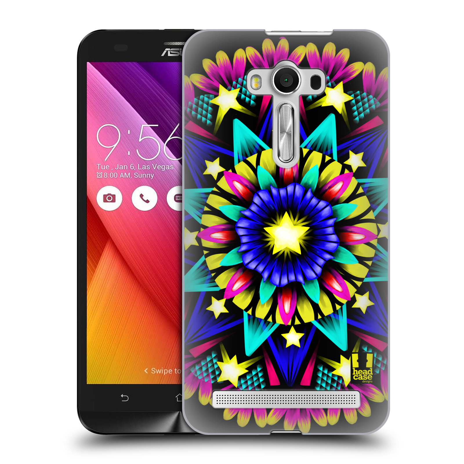 HEAD CASE plastový obal na mobil Asus Zenfone 2 LASER (5,5 displej ZE550KL) vzor Indie Mandala kaleidoskop barevný vzor HVĚZDA