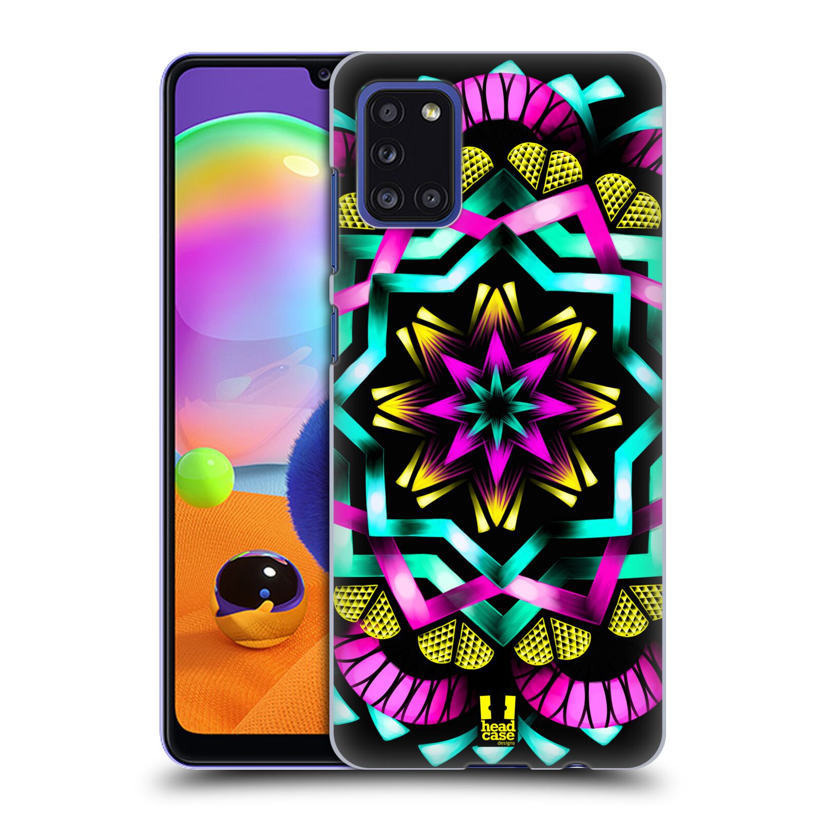 Zadní kryt na mobil Samsung Galaxy A31 vzor Indie Mandala kaleidoskop barevný vzor SLUNCE