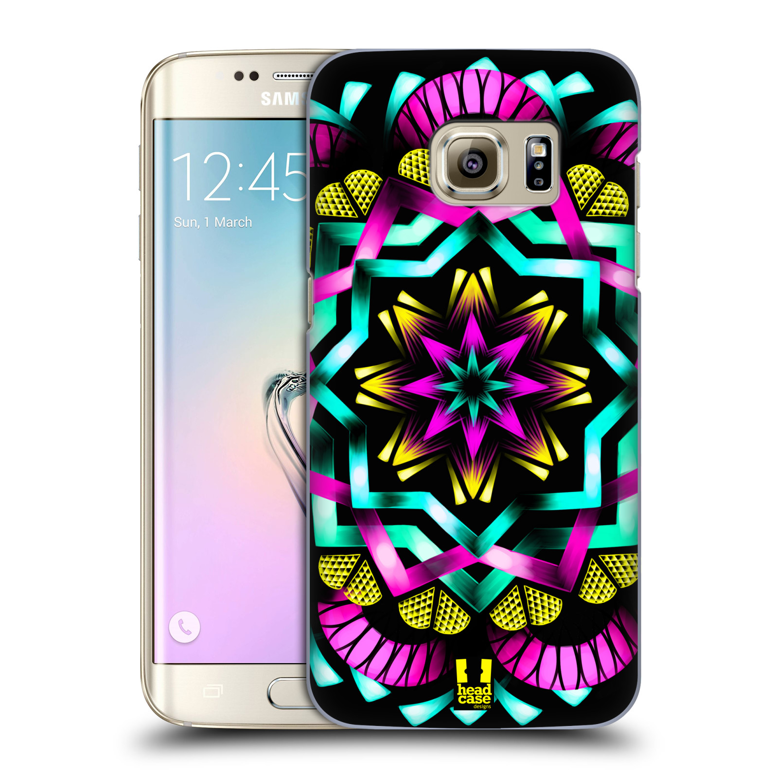HEAD CASE plastový obal na mobil SAMSUNG GALAXY S7 EDGE vzor Indie Mandala kaleidoskop barevný vzor SLUNCE