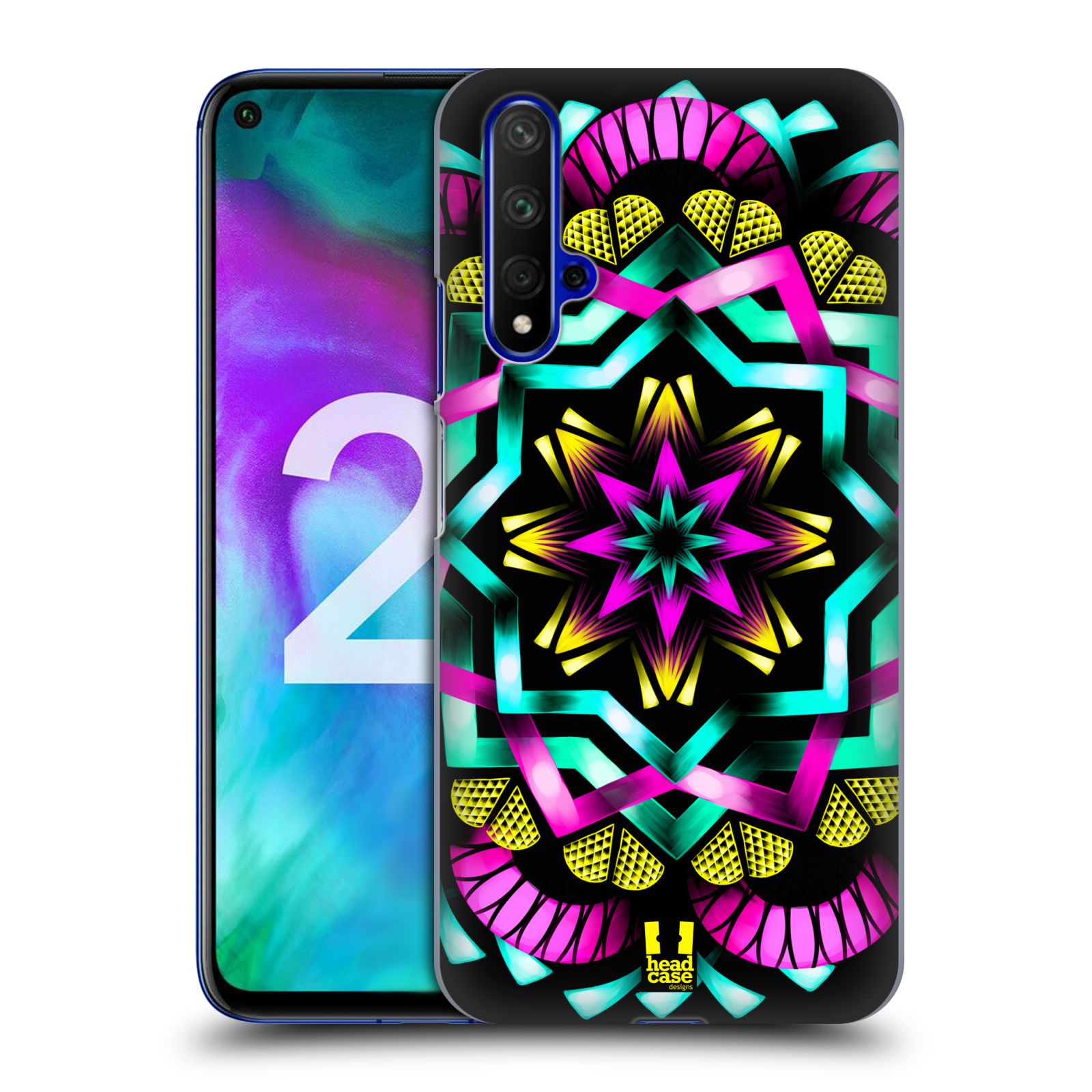 Pouzdro na mobil Honor 20 - HEAD CASE - vzor Indie Mandala kaleidoskop barevný vzor SLUNCE
