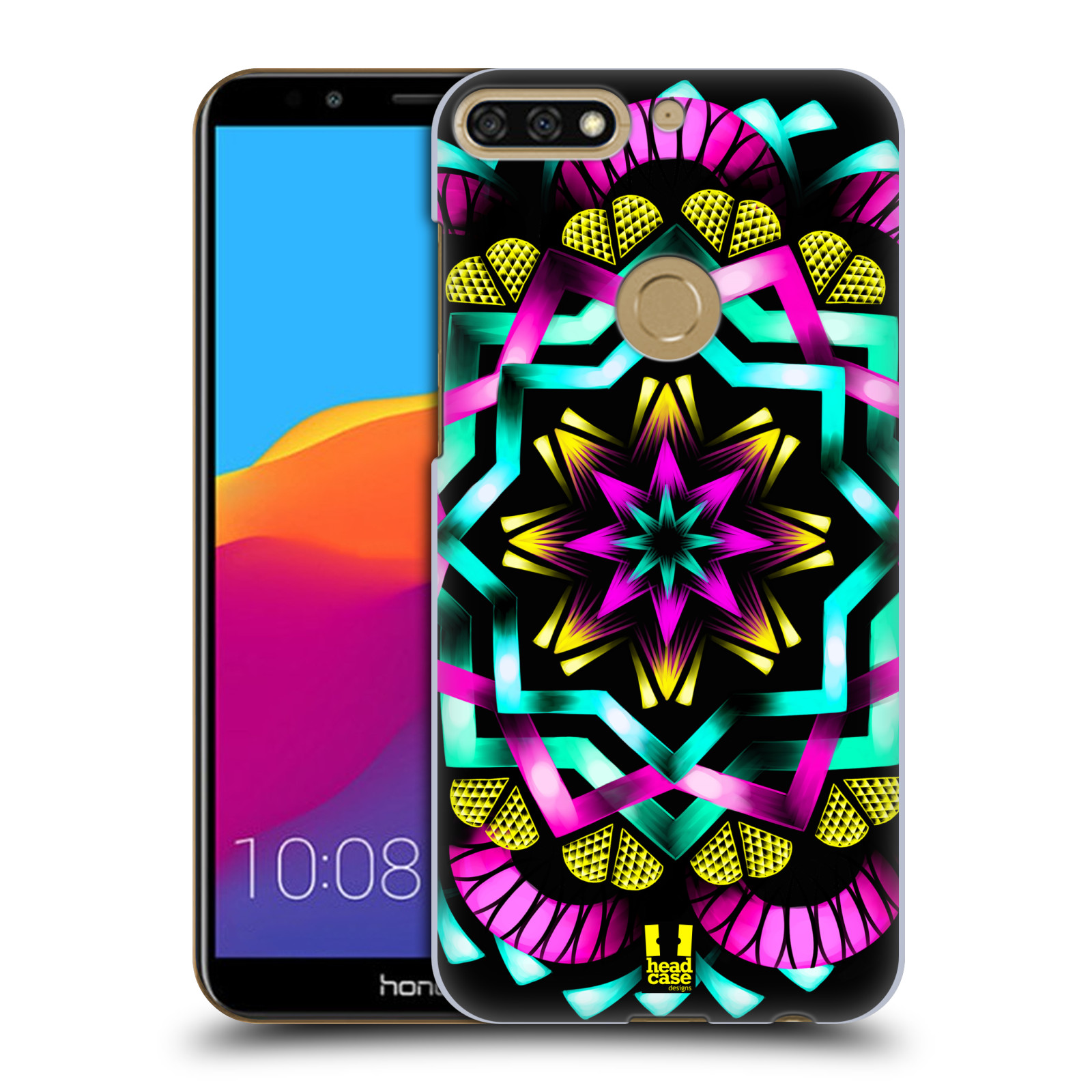 HEAD CASE plastový obal na mobil Honor 7c vzor Indie Mandala kaleidoskop barevný vzor SLUNCE