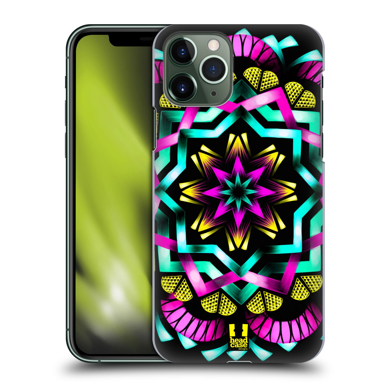Pouzdro na mobil Apple Iphone 11 PRO - HEAD CASE - vzor Indie Mandala kaleidoskop barevný vzor SLUNCE