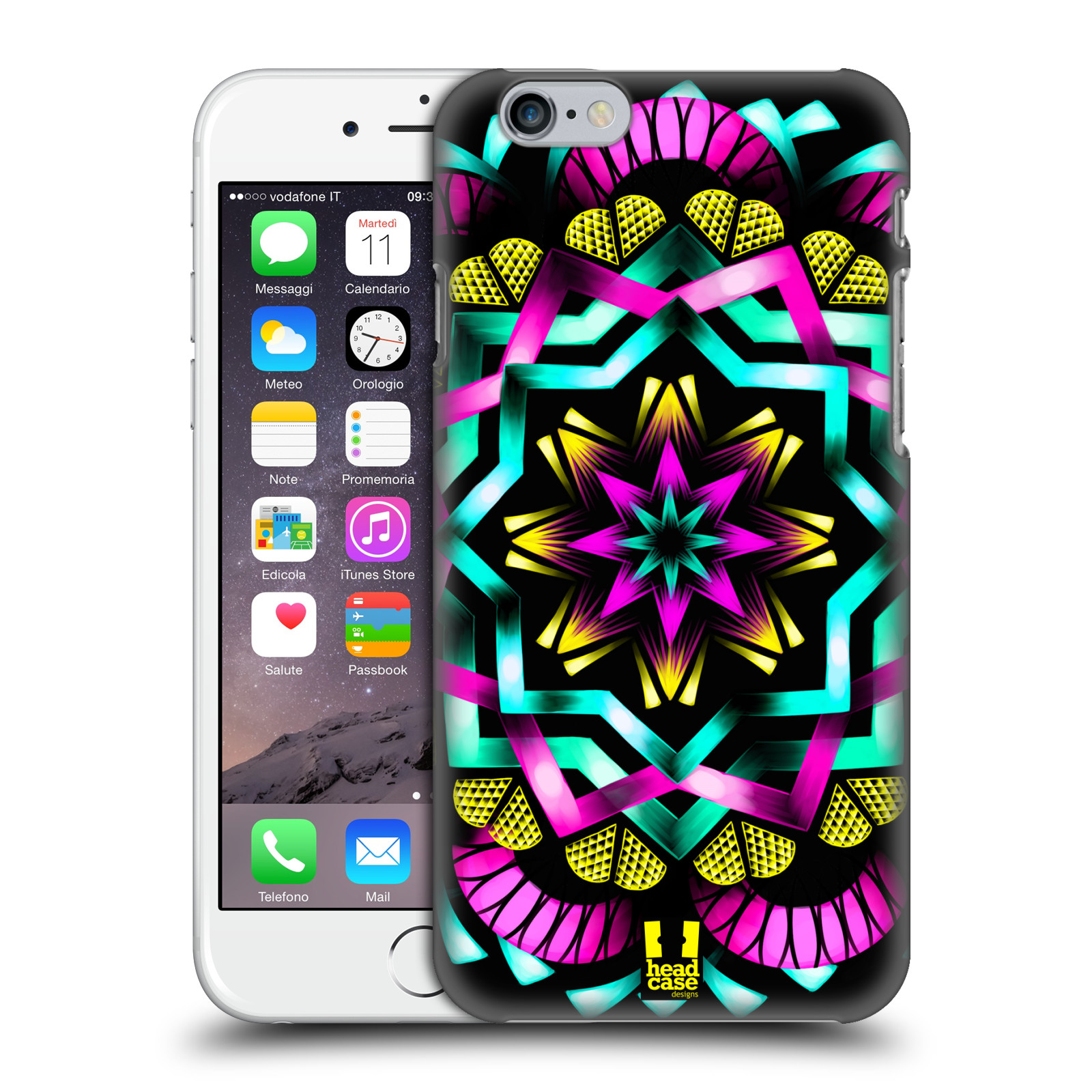 Plastové pouzdro pro mobil Apple Iphone 6/6S vzor Indie Mandala kaleidoskop barevný vzor SLUNCE